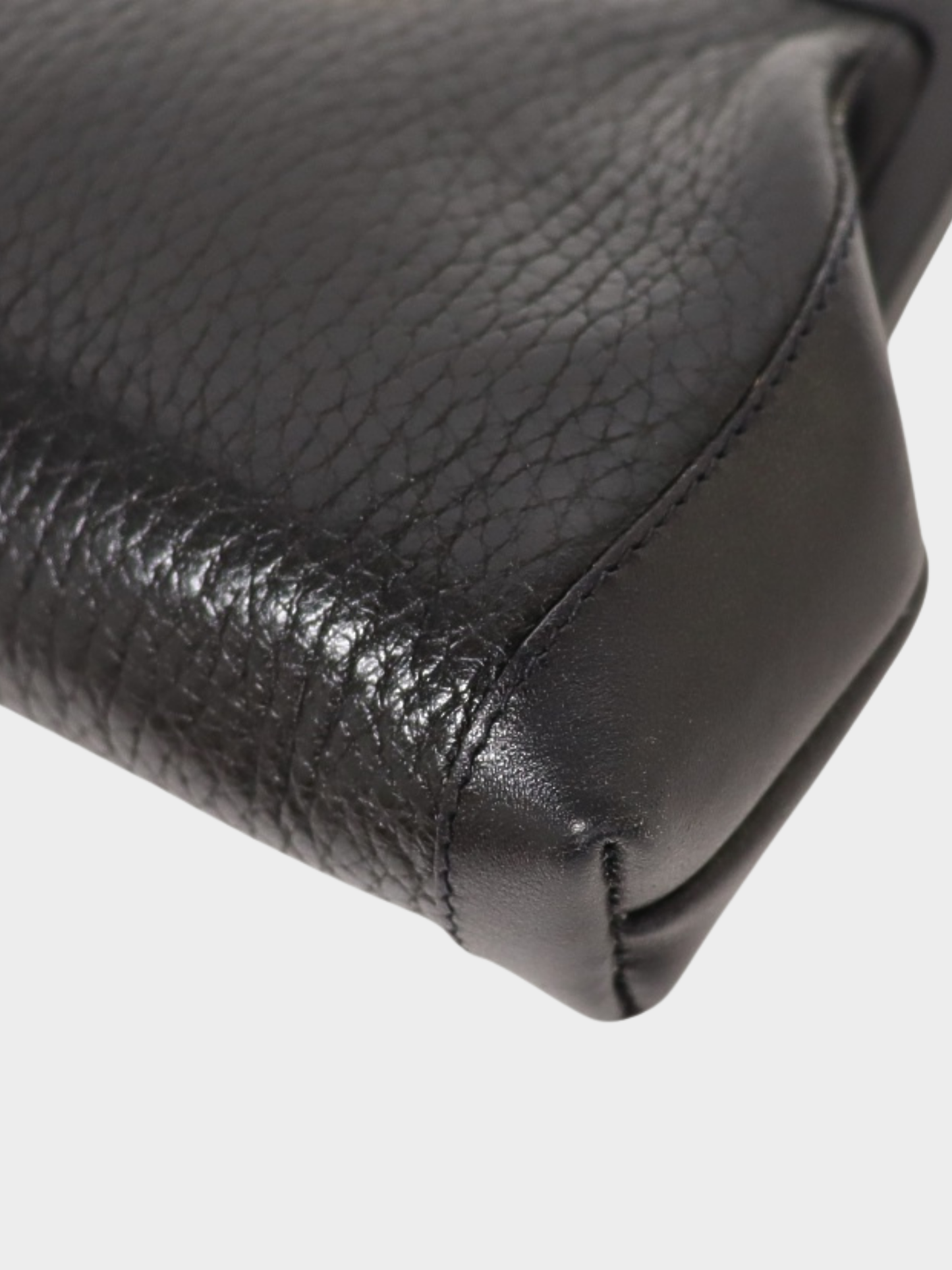 Celine 2000s Black Leather Blazon Hardware Coin Purse