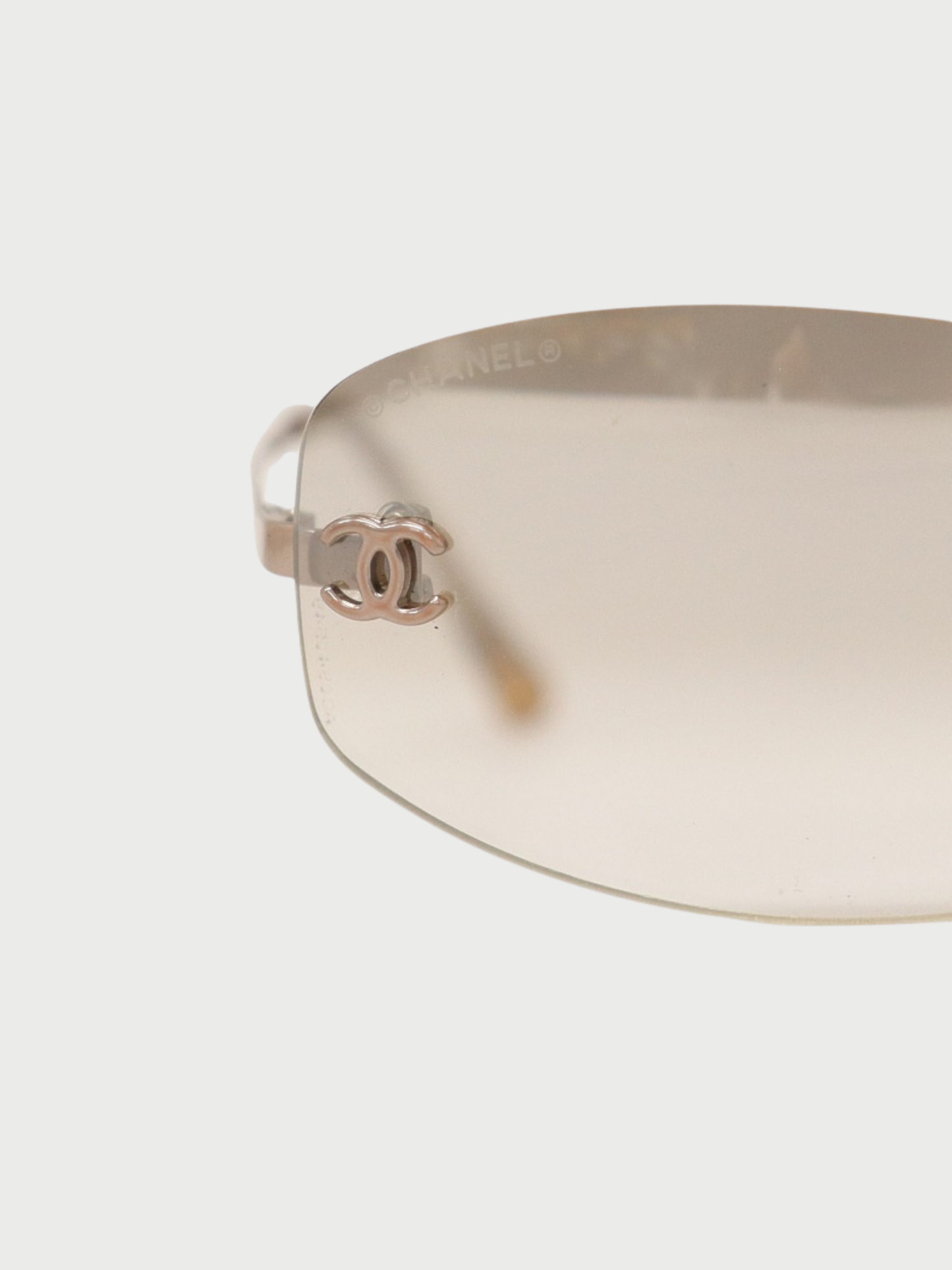 Chanel 2000s Silver Plated Metal Coco Sunglasses