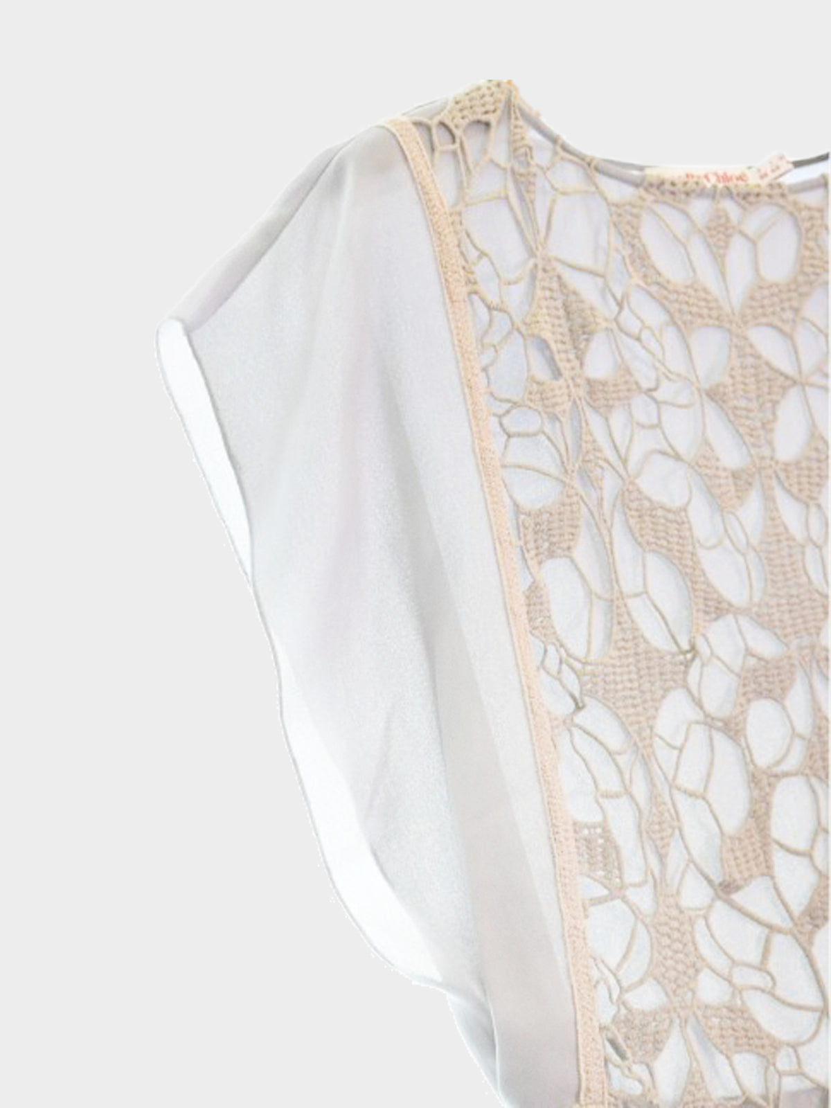 Chloé 2000s Grey and Beige Embroidered Dress