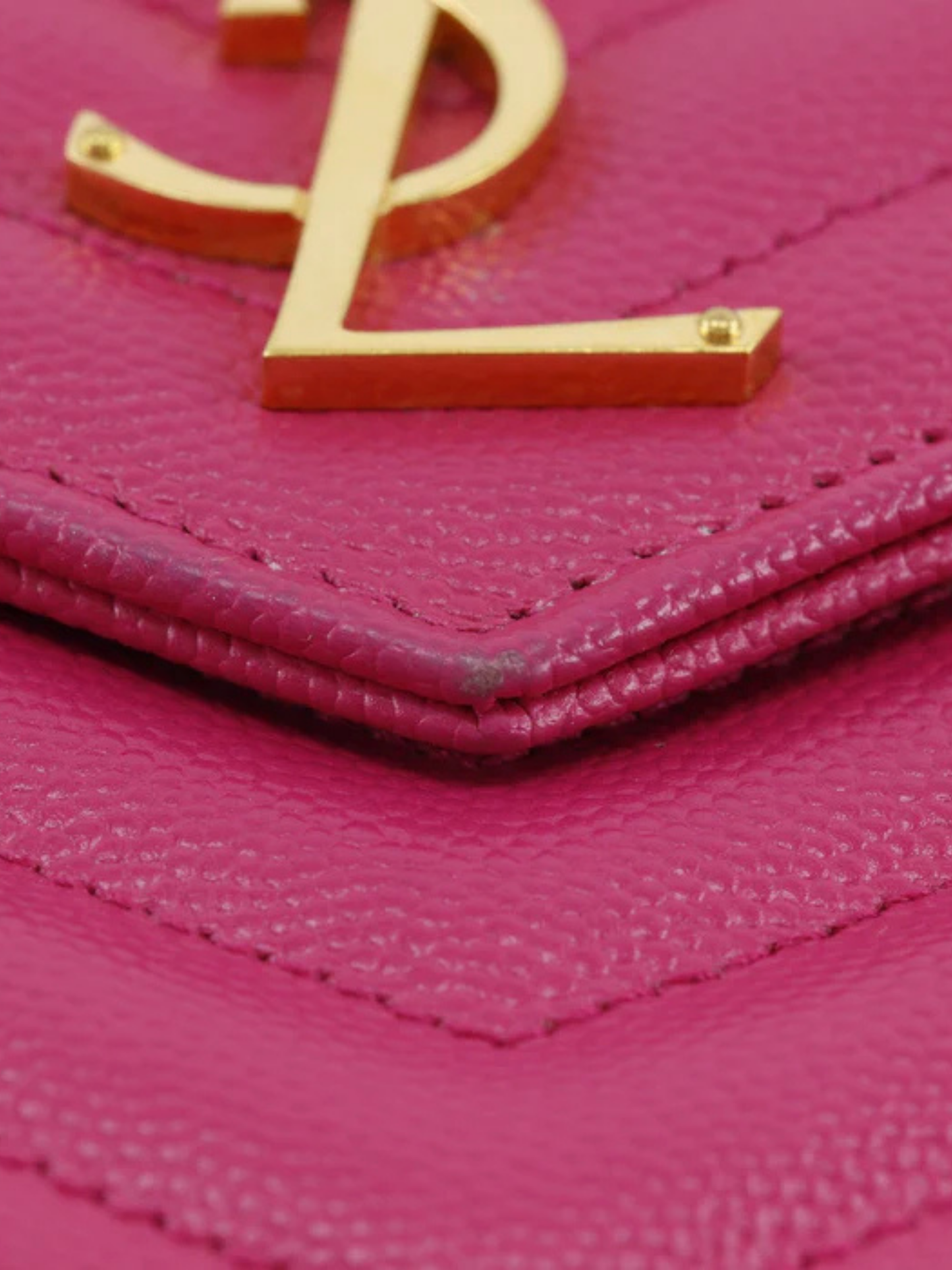 Yves Saint Laurent 2010s Pink Quilted Leather Chain Wallet