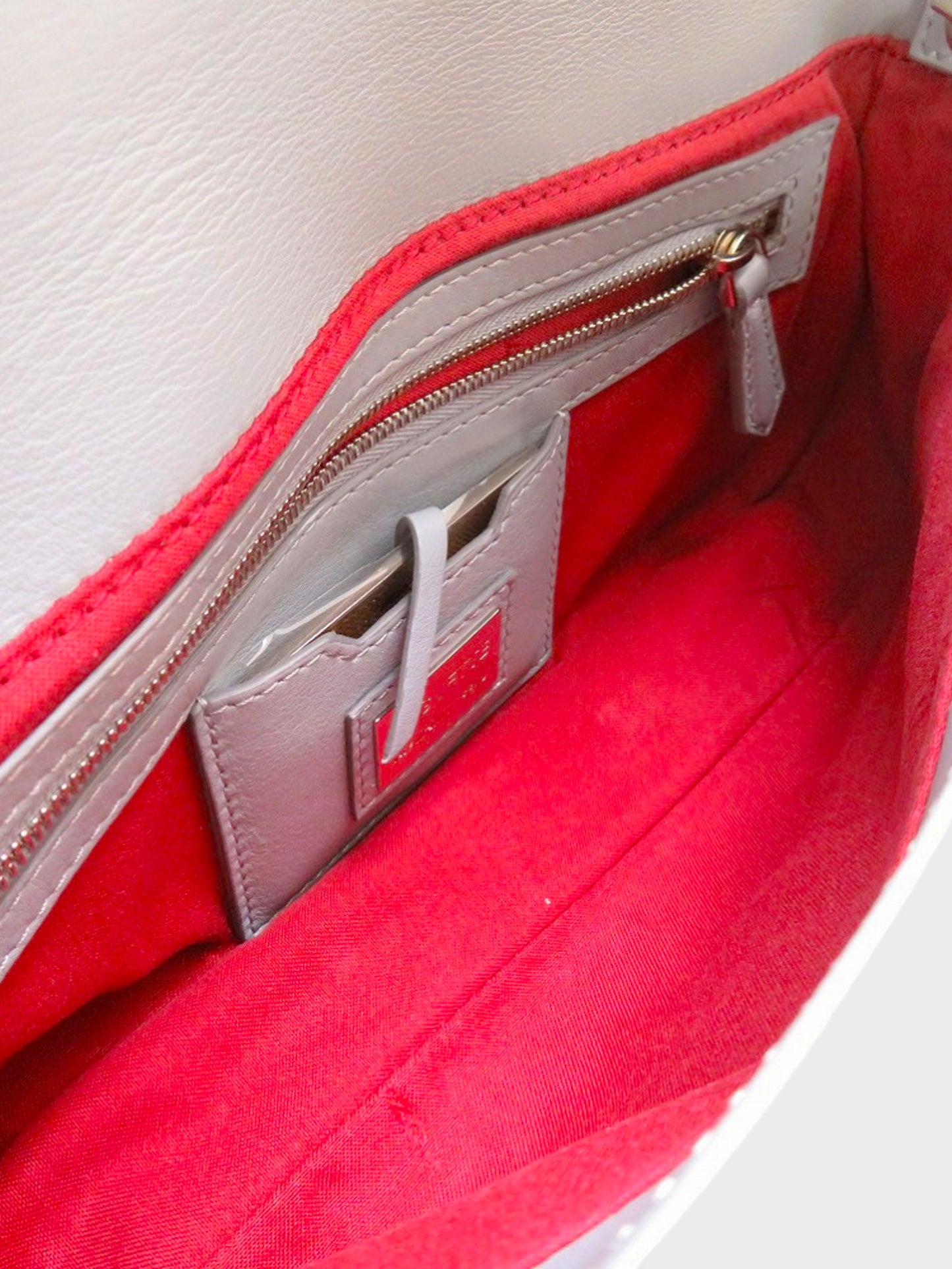 Fendi 2023 Blue Leather Floral Baguette Bag