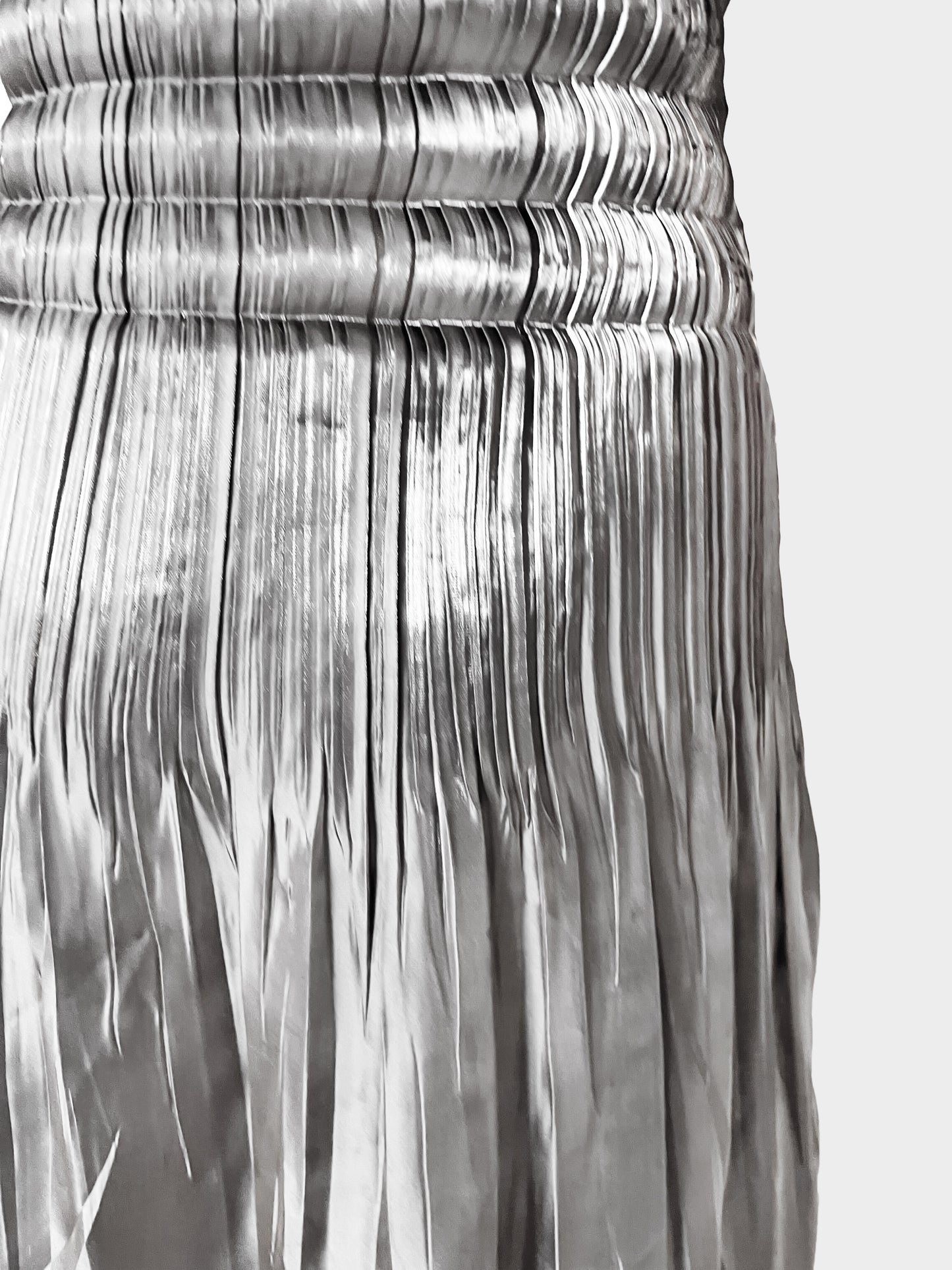 Issey Miyake SS 2003 Metallic Silver Double Pleated Dress