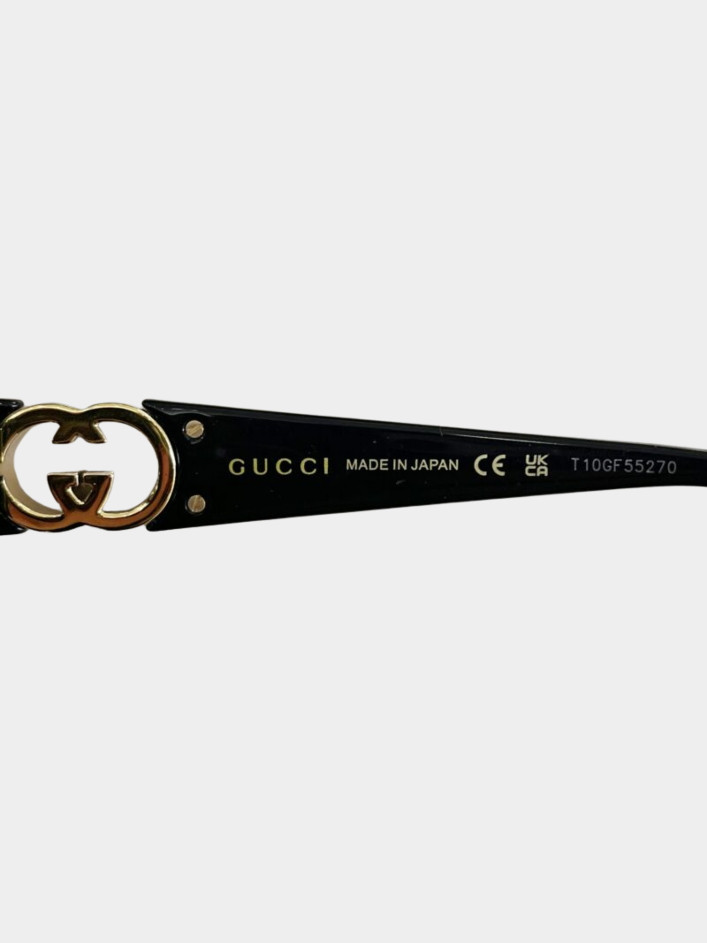 Gucci 2020s Black Acetate GG1660S Slim Logo Sunglasses
