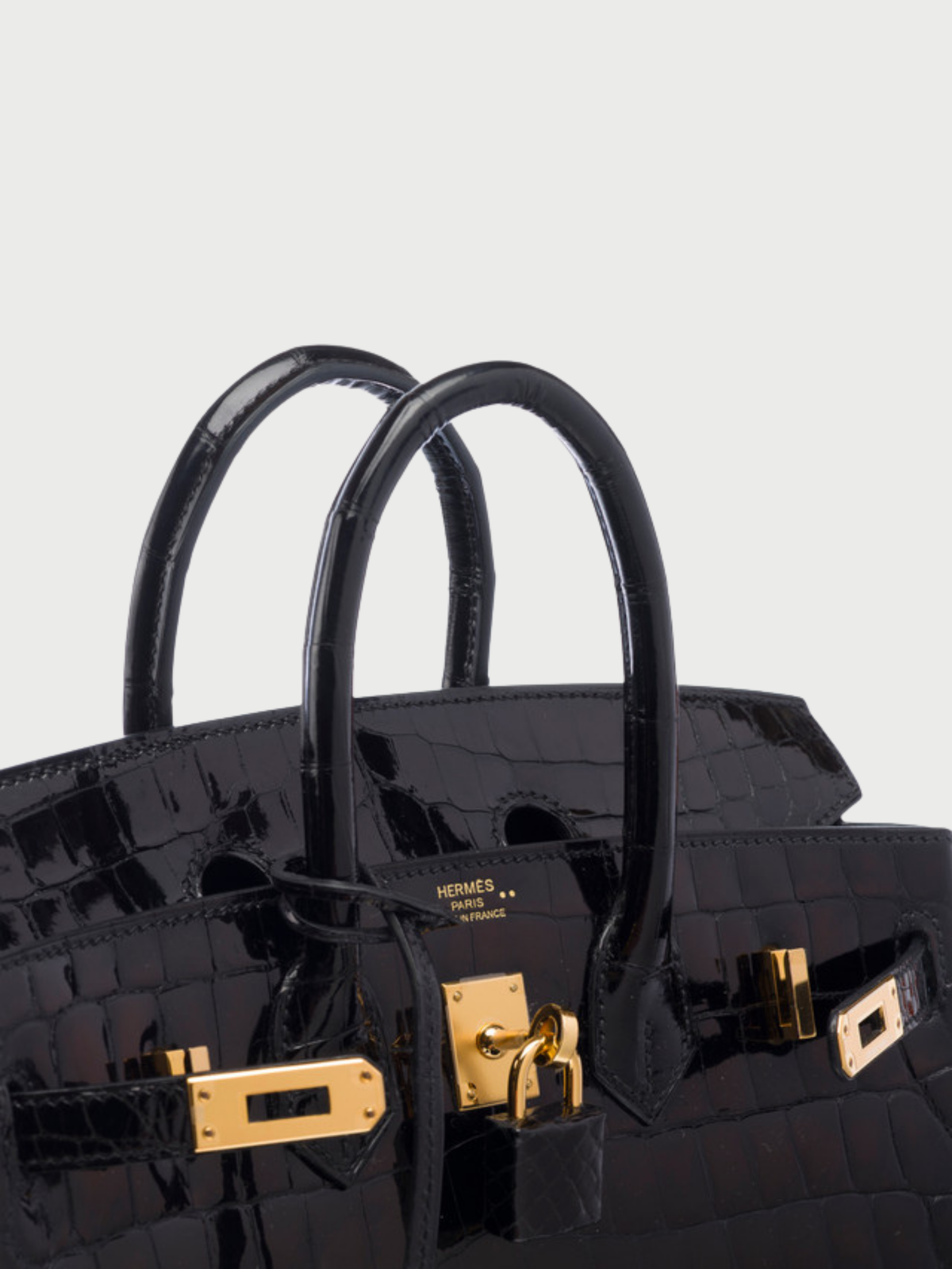 Hermès 2010s Black Niloticus Crocodile Birkin 25 Bag