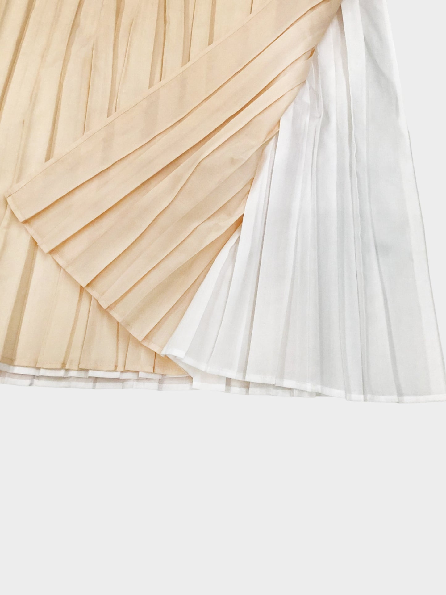 Issey Miyake Spring 2004 White Label Beige Pleated Dress