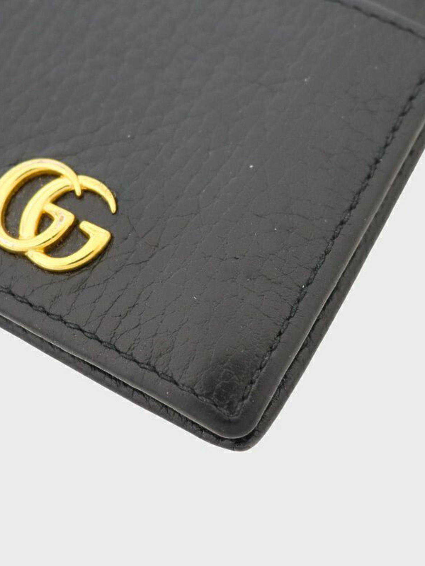 Gucci 2010s Black Leather Marmont Card Case