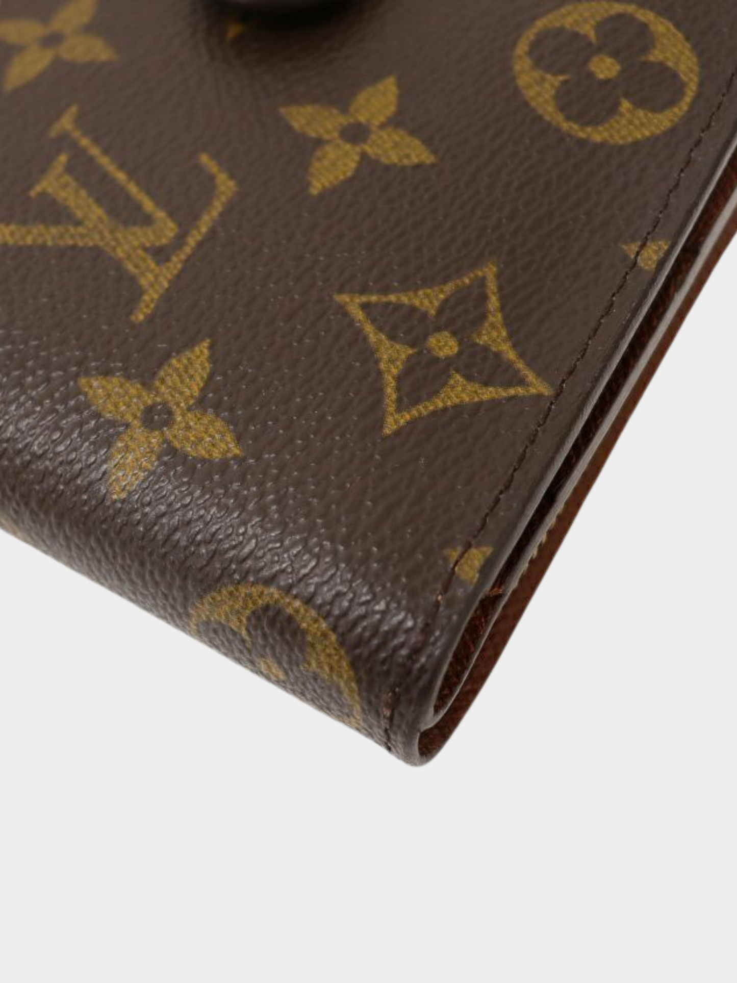 Louis Vuitton 2000s Brown PVC and Leather Monogram Compact Zip Wallet