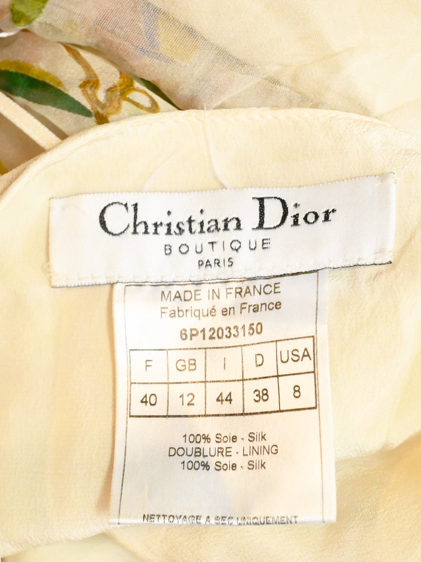 Christian Dior 2006 Multicolor Ruffled Floral Top and Flared Skirt Set