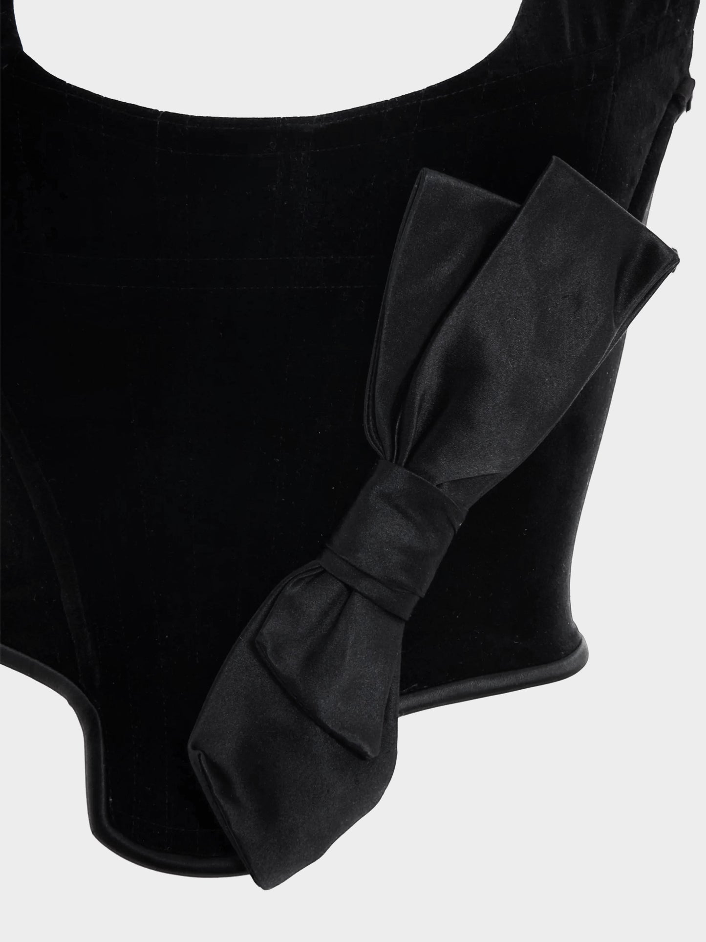 Vivienne Westwood FW 1996 Gold Label Black Velvet and Satin Bow Corset