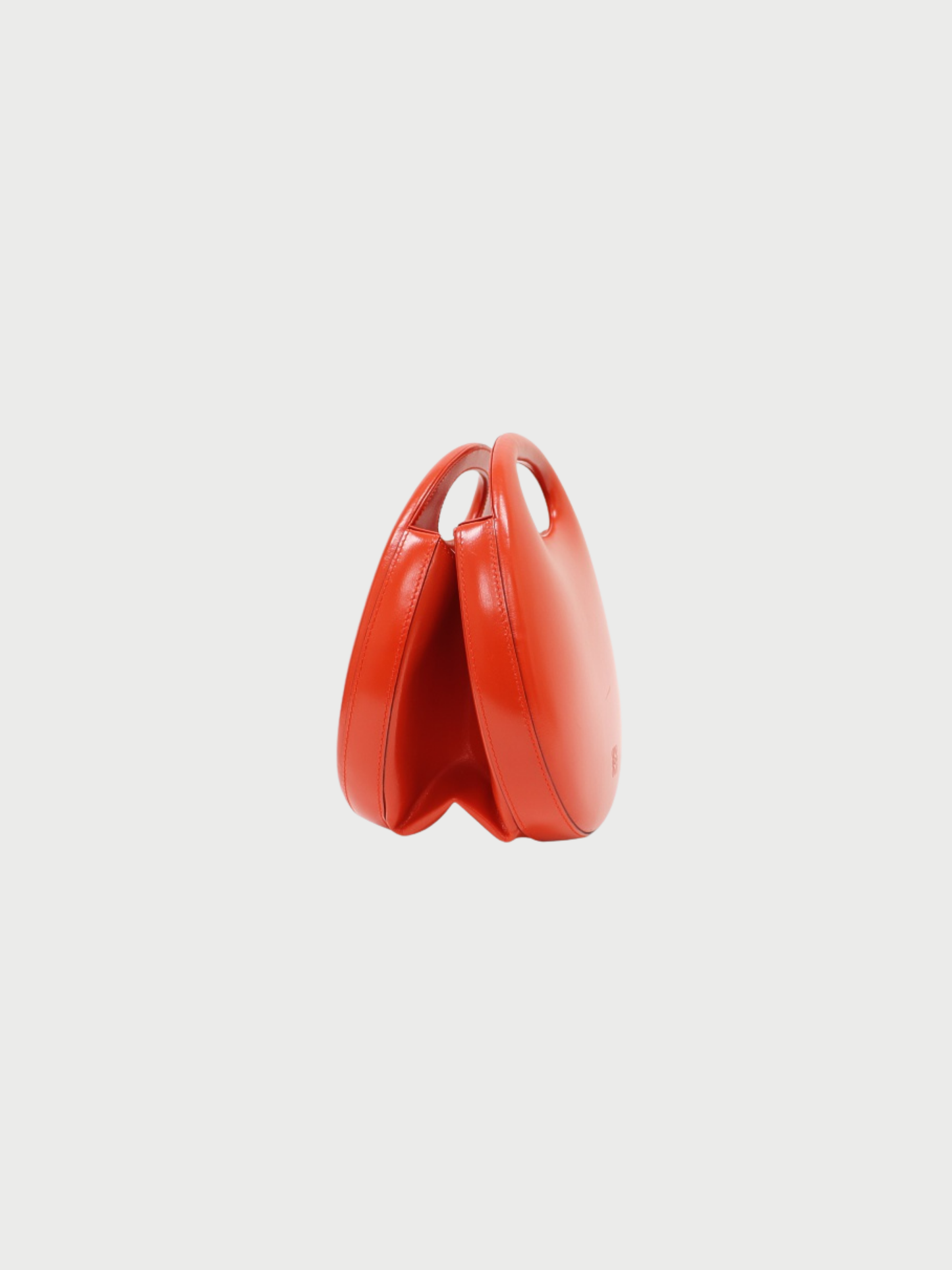 Loewe 2000s Red Leather Anagram Round Handbag