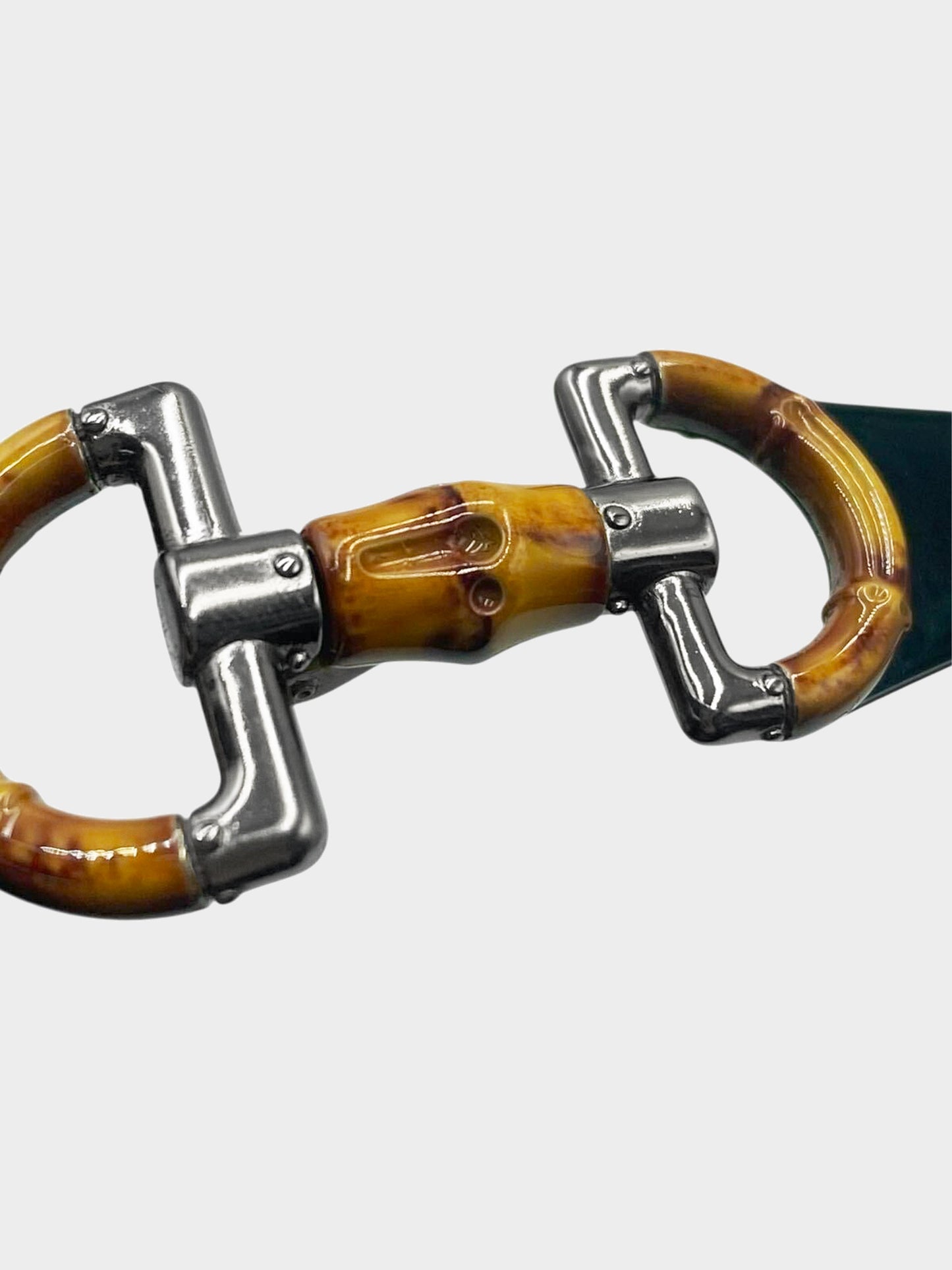 Gucci 2000s Black GG 2801/S Bamboo Horsebit Rimless Sunglasses