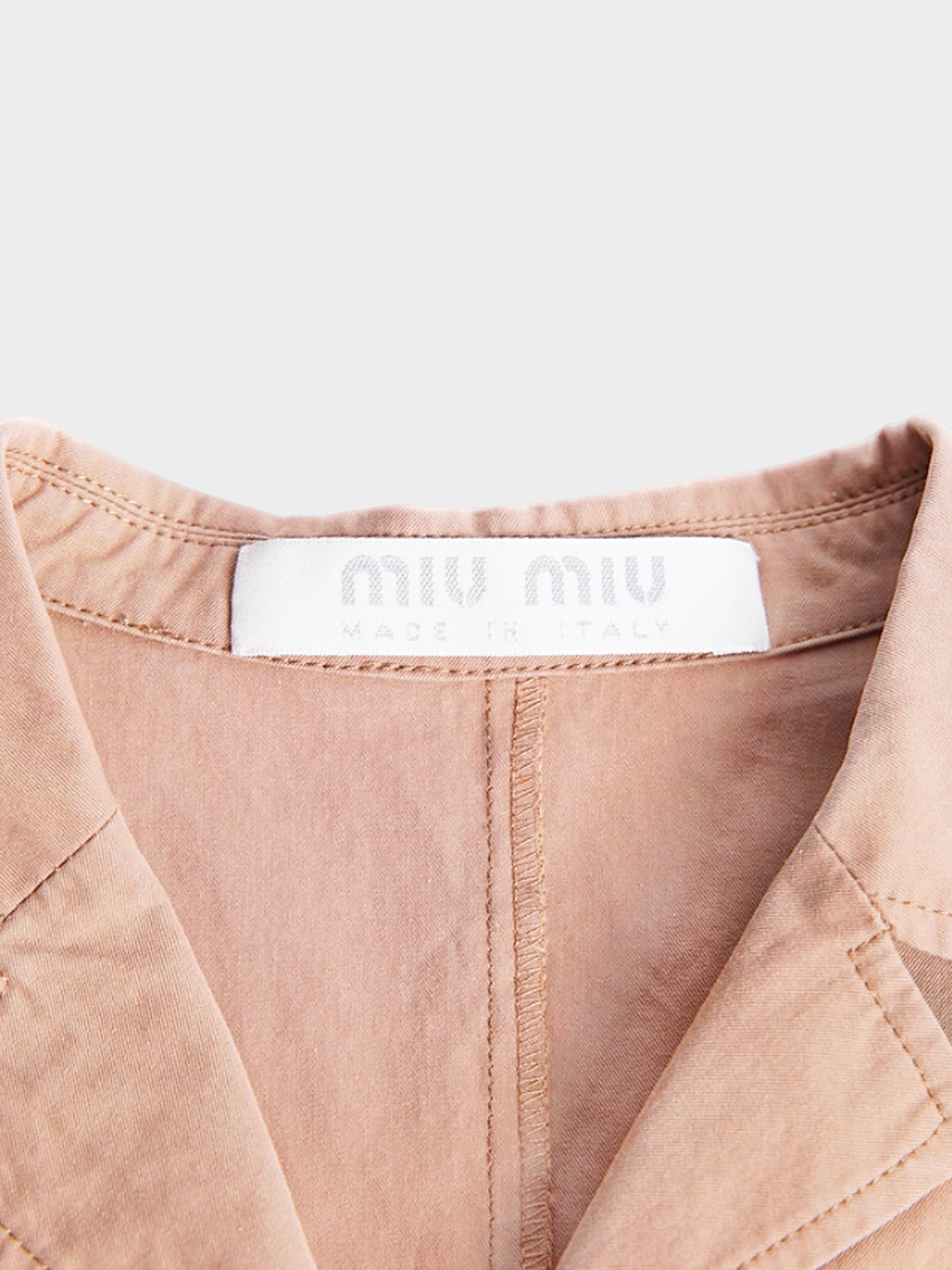 Miu Miu SS 1999 Beige Ruffle Button Up Top