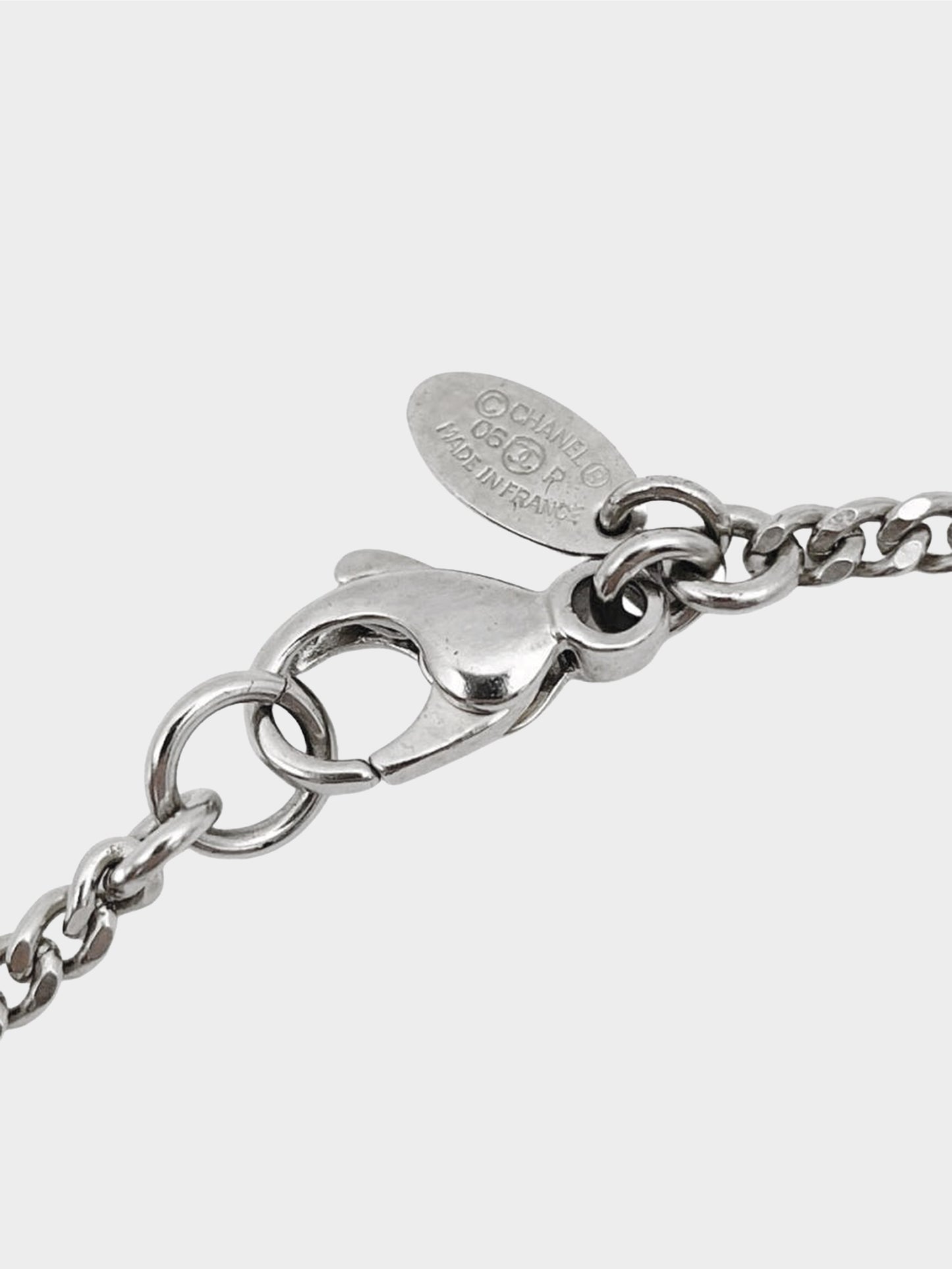 Chanel Spring 2006 Silver CC and Coin Double Strand Necklace