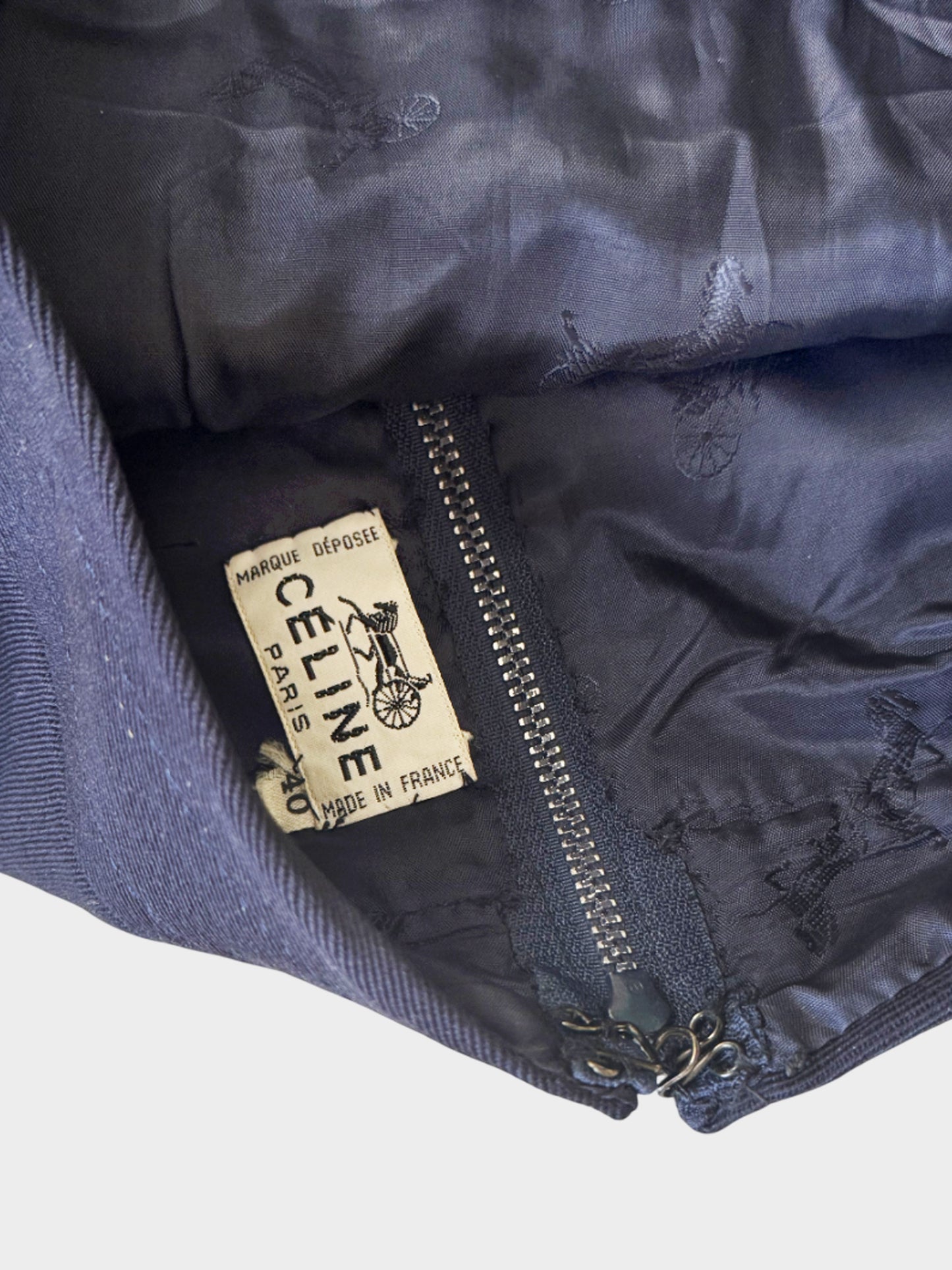 Celine 1990s Navy Pleated Skirt
