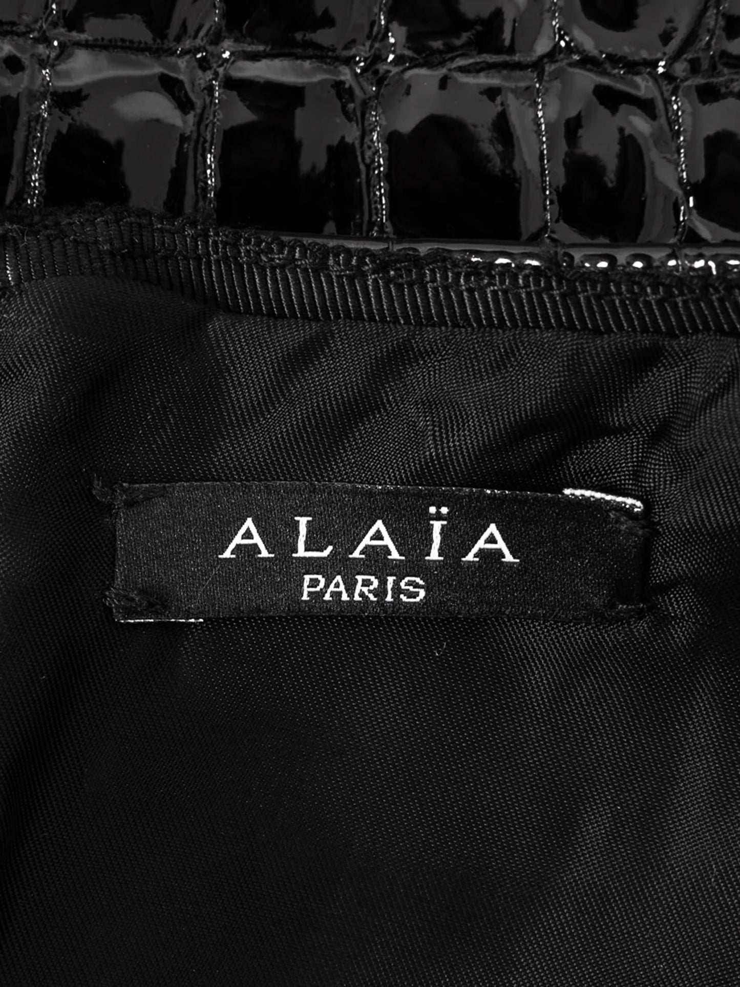 Azzedine Alaïa 2011 Black Crocodile-embossed Leather Skirt