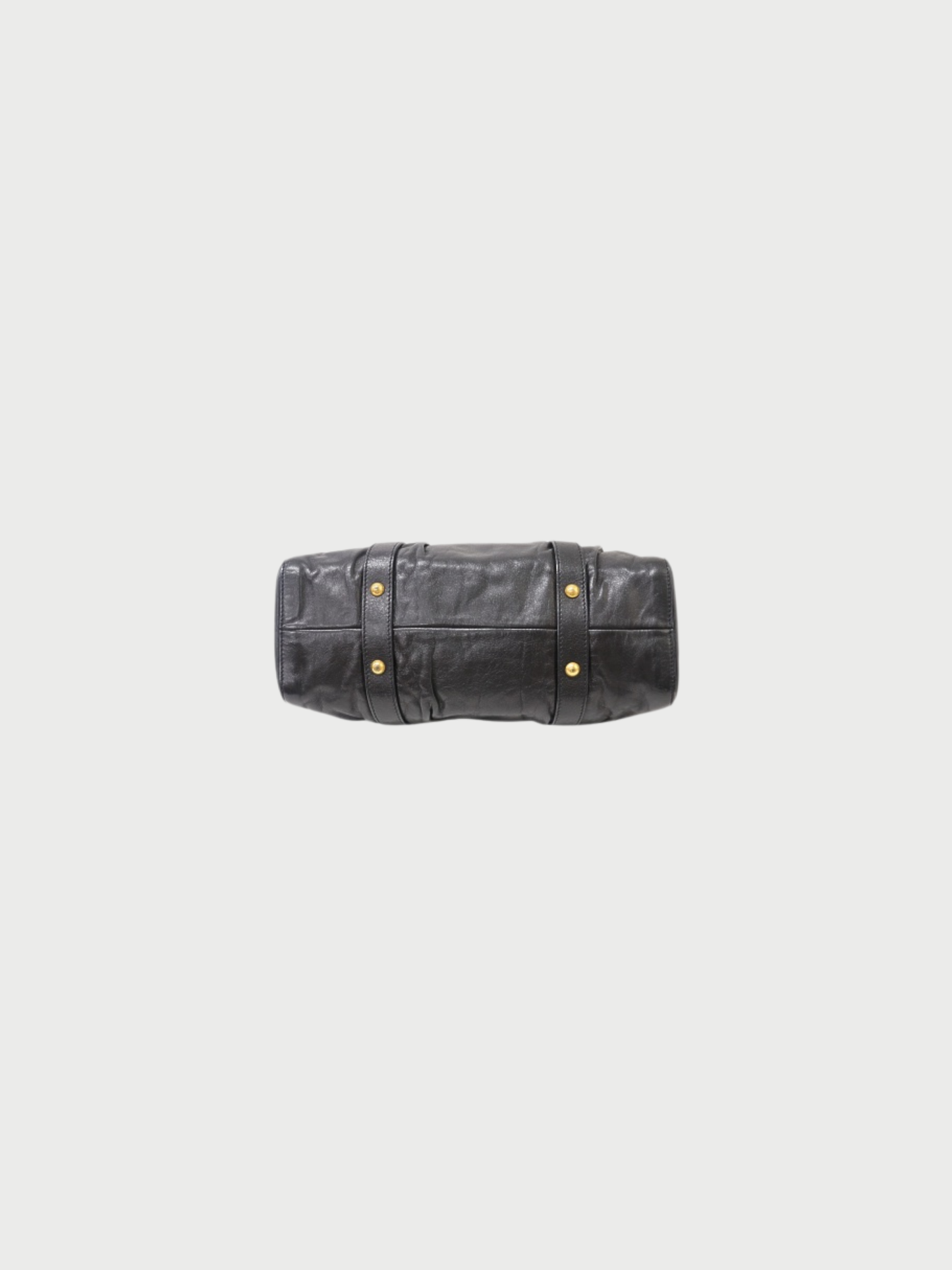 Miu Miu 2010s Black Vitello Lux Leather Logo 2Way Bag