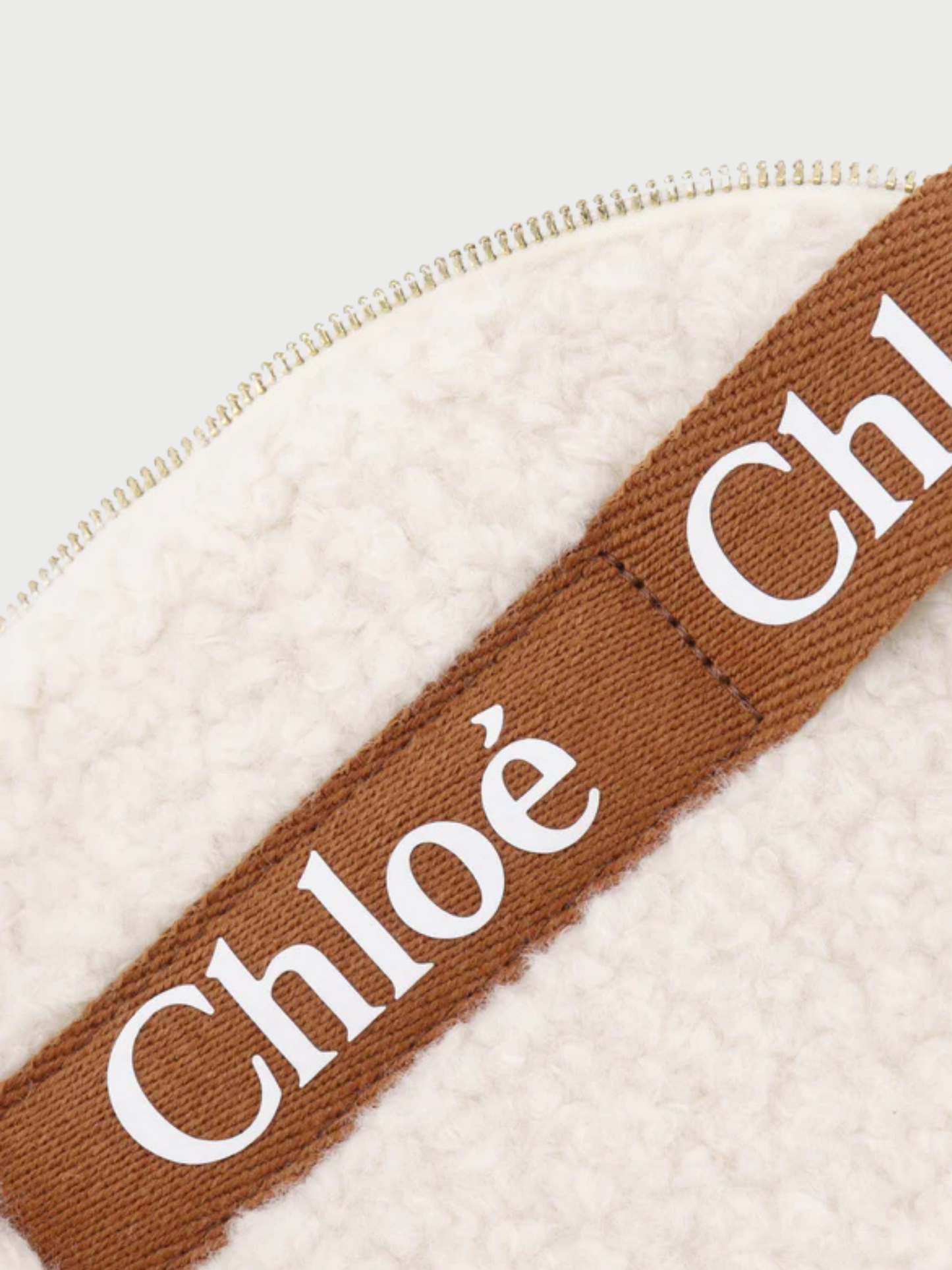 Chloé 2020s Off White Cotton Logo Boa Backpack