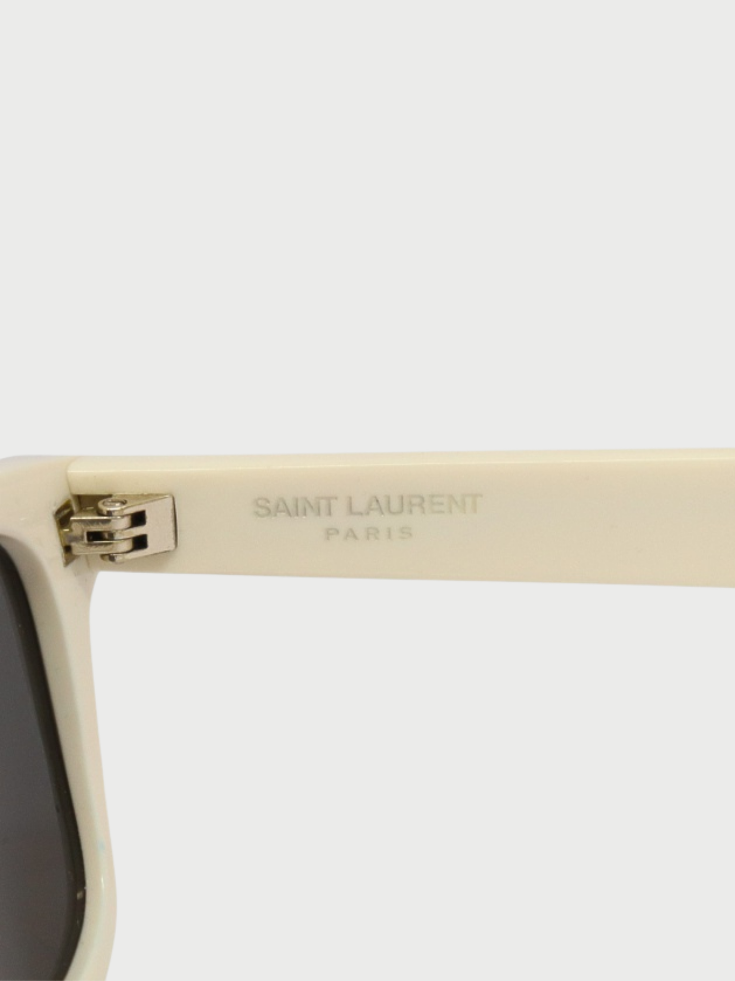 Yves Saint Laurent 2000s White Plastic Sunglasses