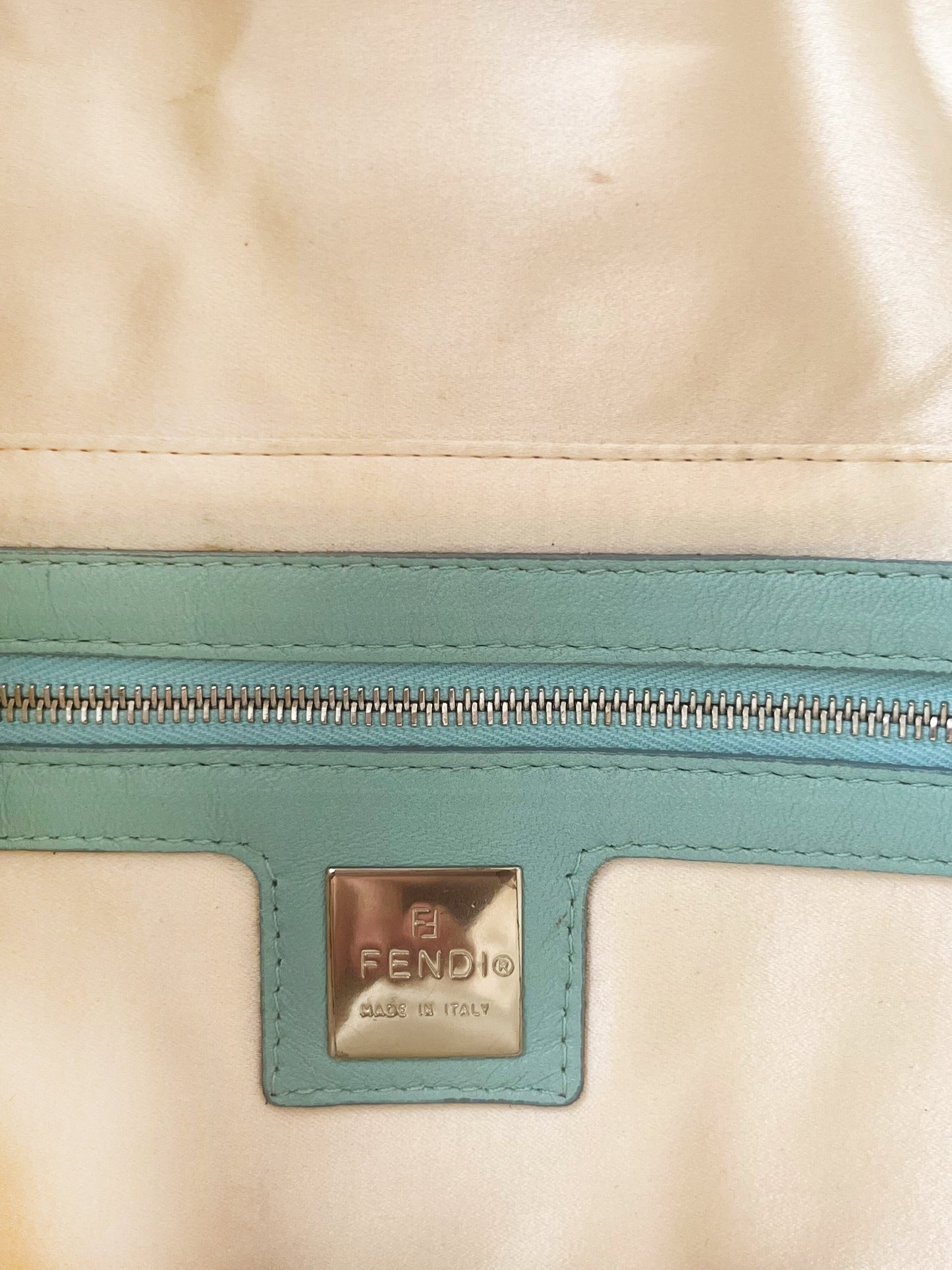 Fendi 2000s Blue Psychedelic Beaded Baguette