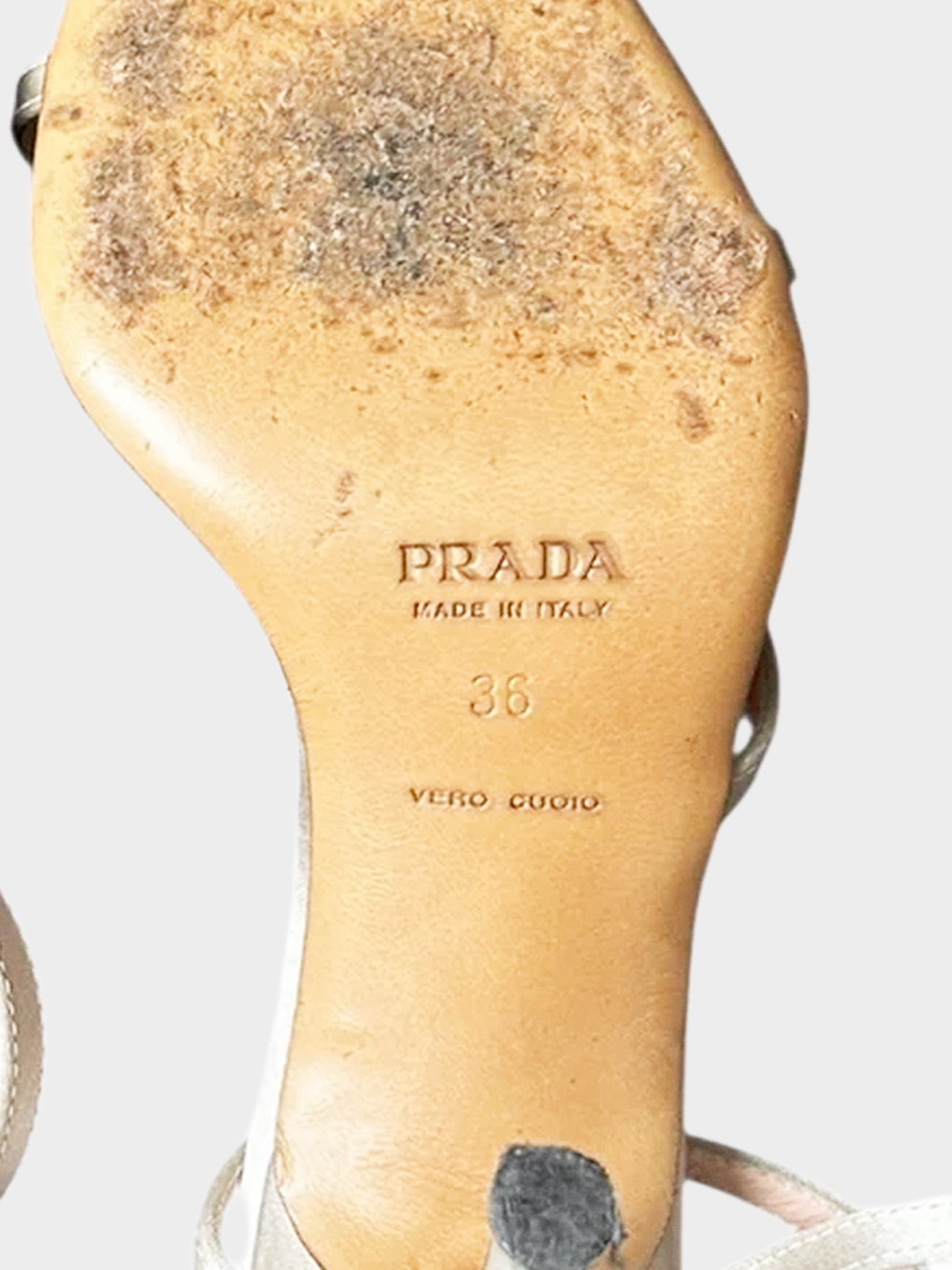 Prada 1990s Beige Satin Floral Rose Heels