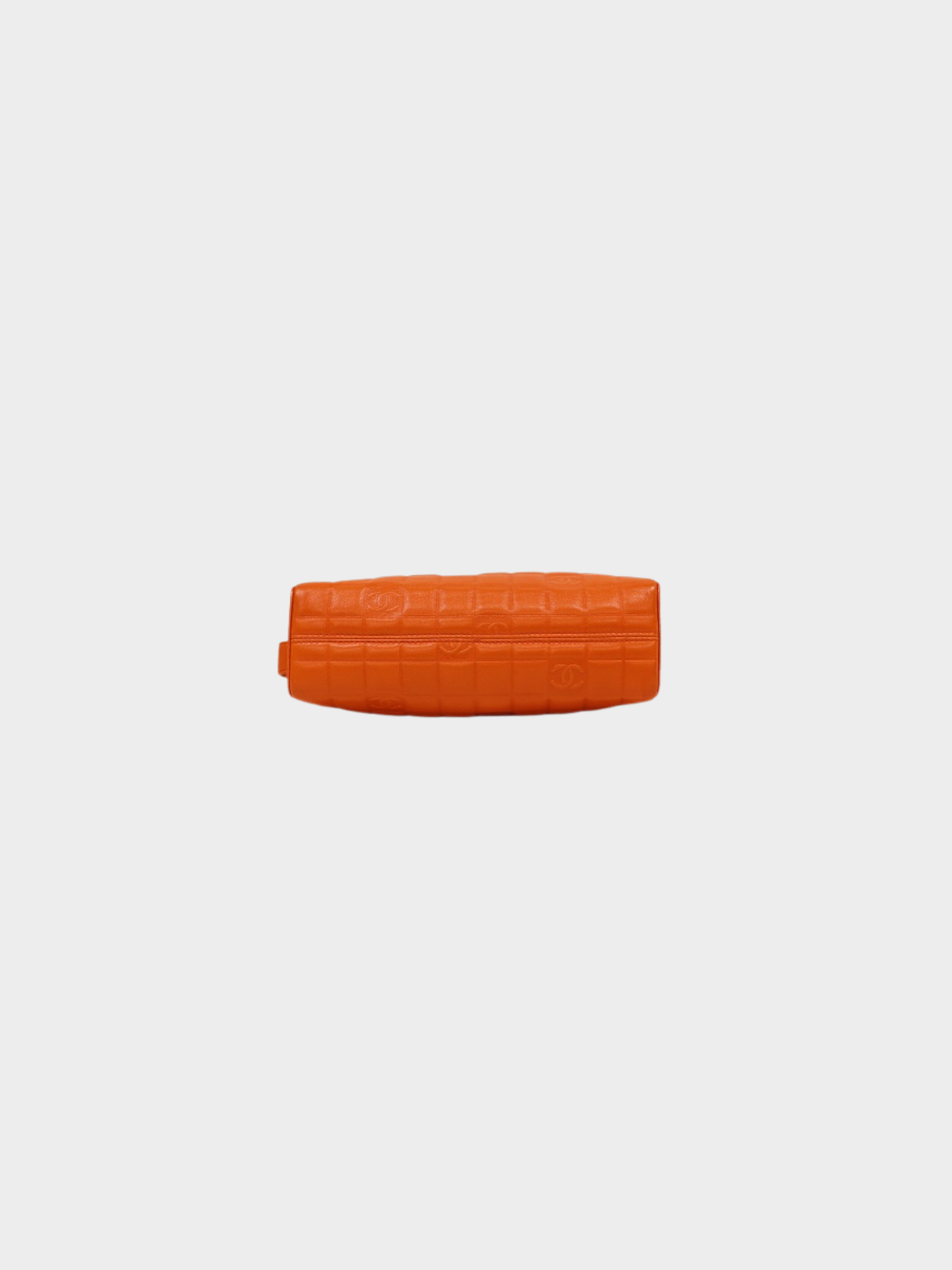 Chanel 2003 Orange Lambskin Chocolate Bar Shoulder Bag