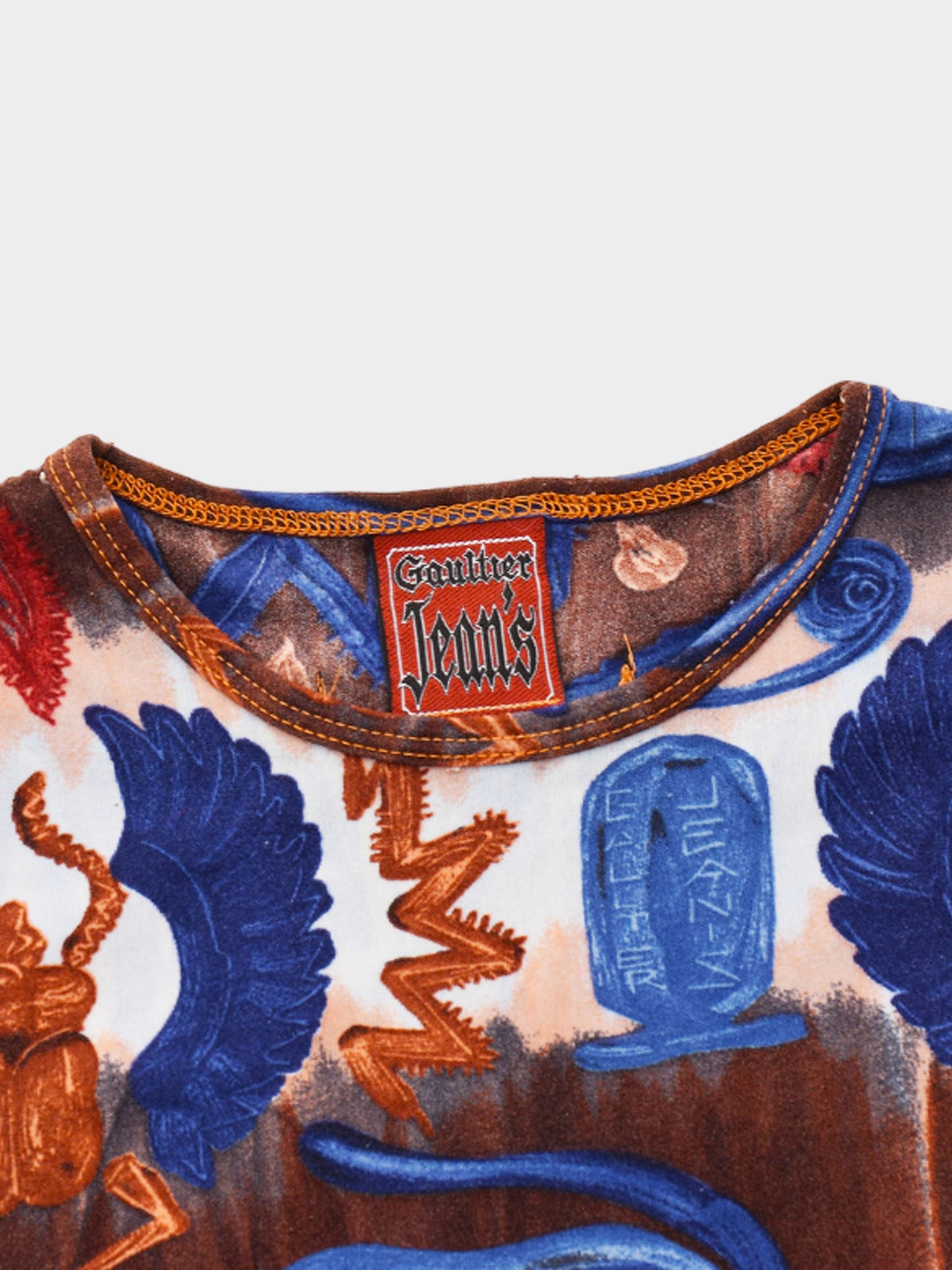 Jean Paul Gaultier Spring 1997 Eye of Horus Tattoo Print Top