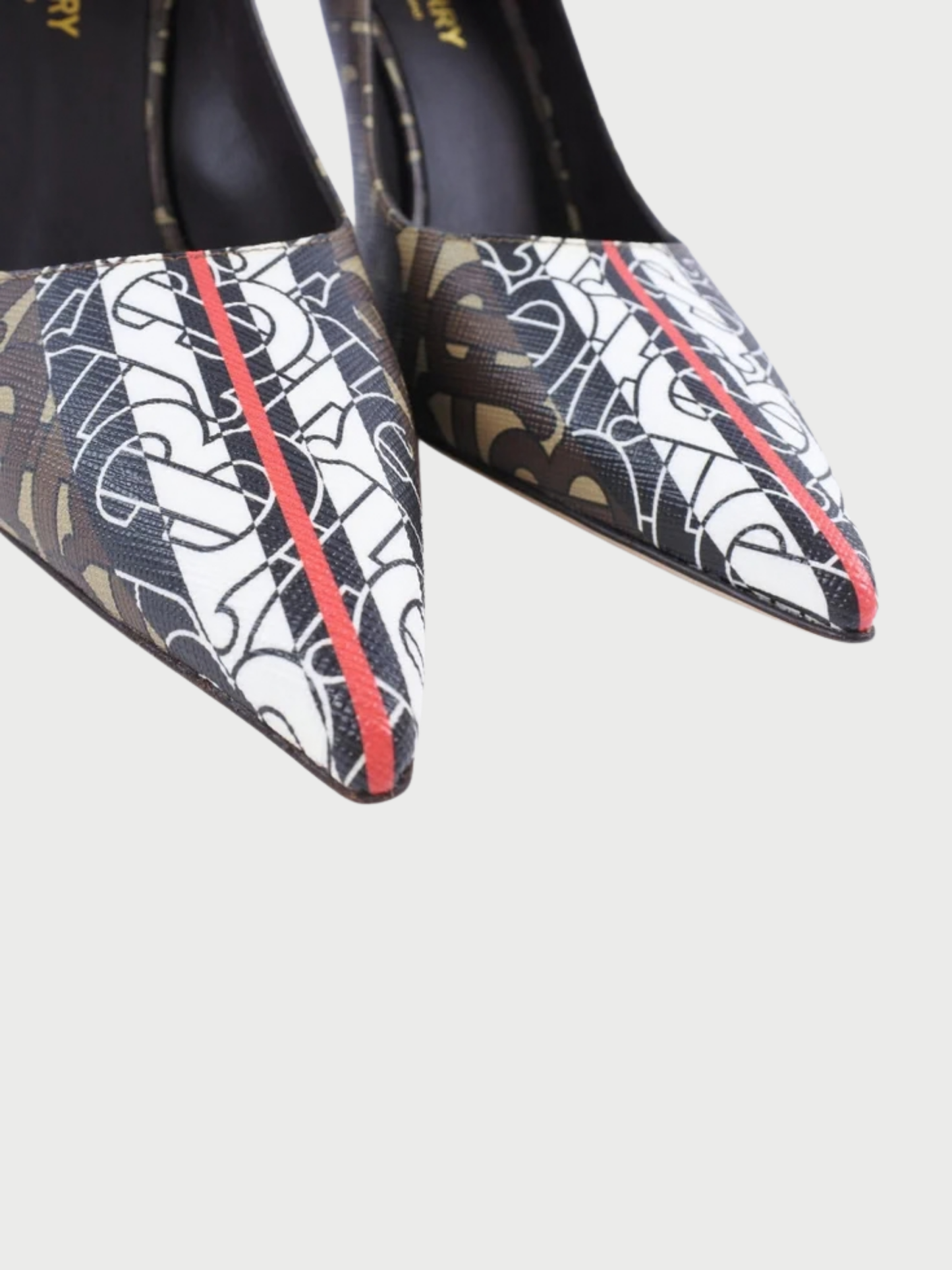 Burberry 2020s Brown Monogram PVC Calfskin Pumps