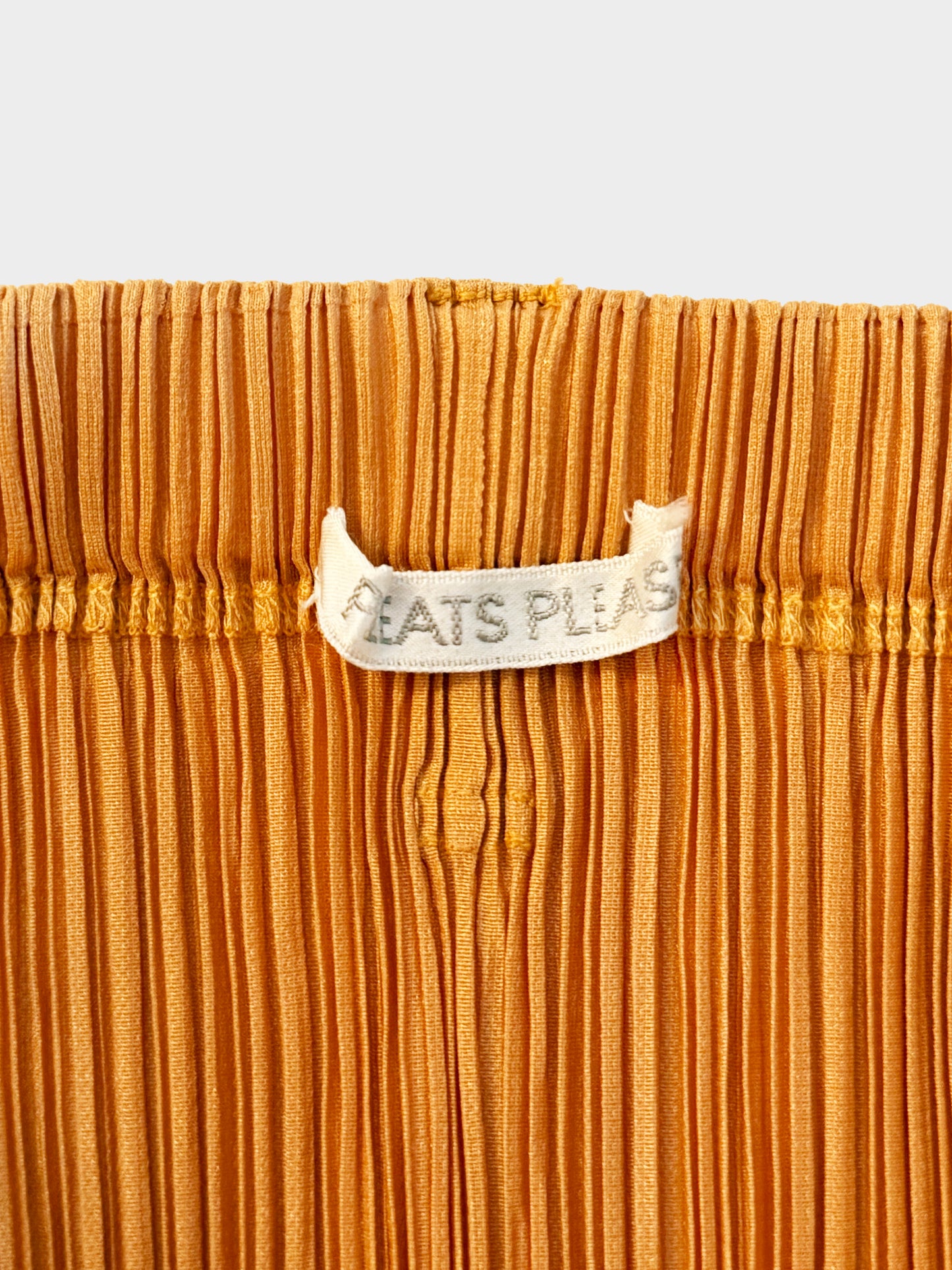 Issey Miyake Pleats Please 2000s Brown Butterfly Print Midi Skirt