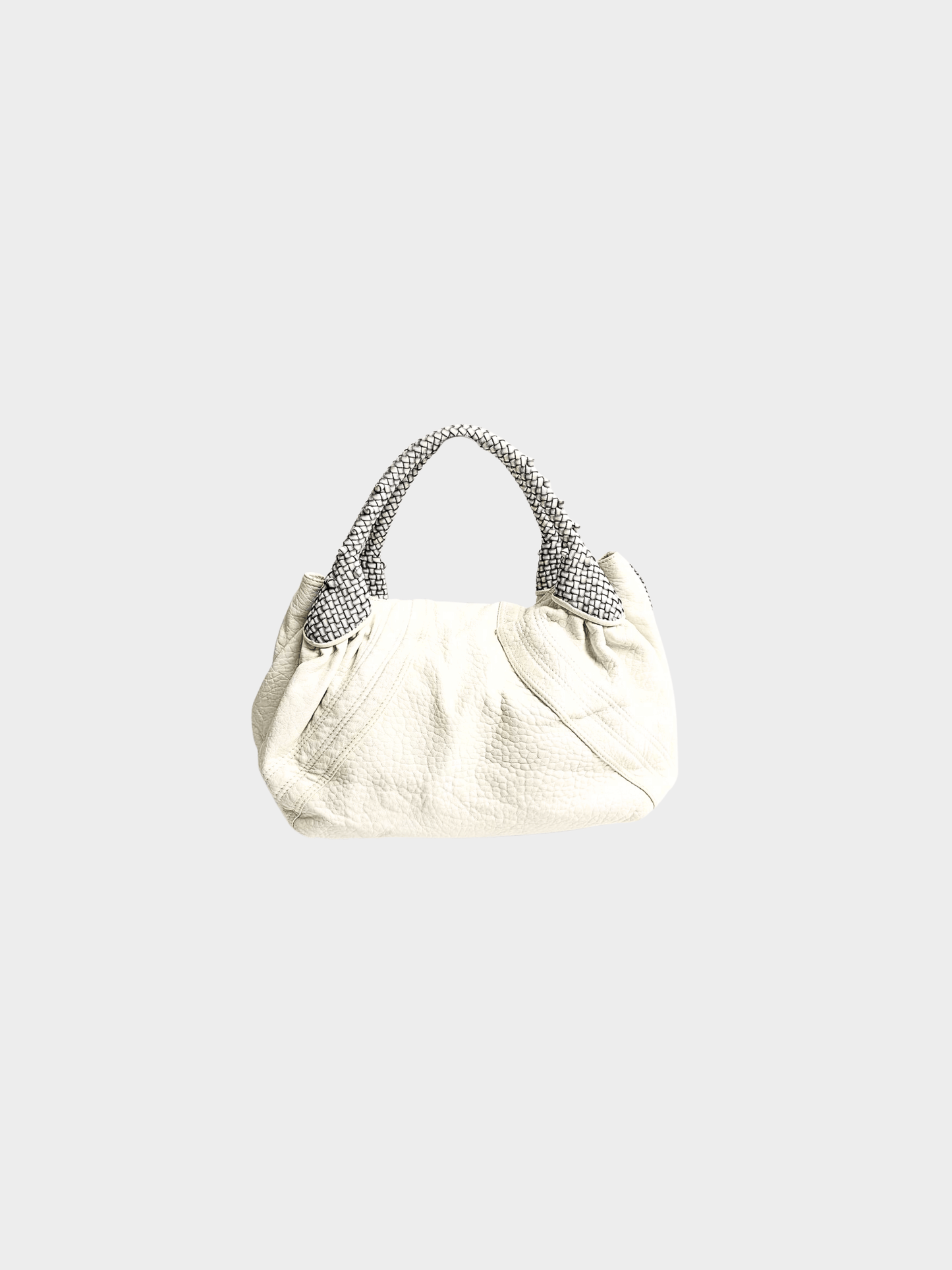 Fendi 2000s White Leather Nappa Nuvolata Spy Bag