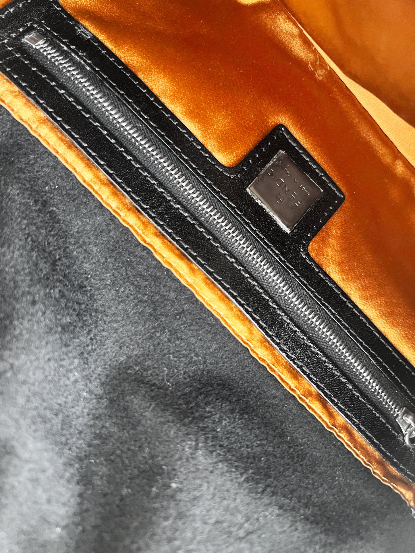 Fendi 2000s Black Sequin and Beaded Wool Baguette Bag
