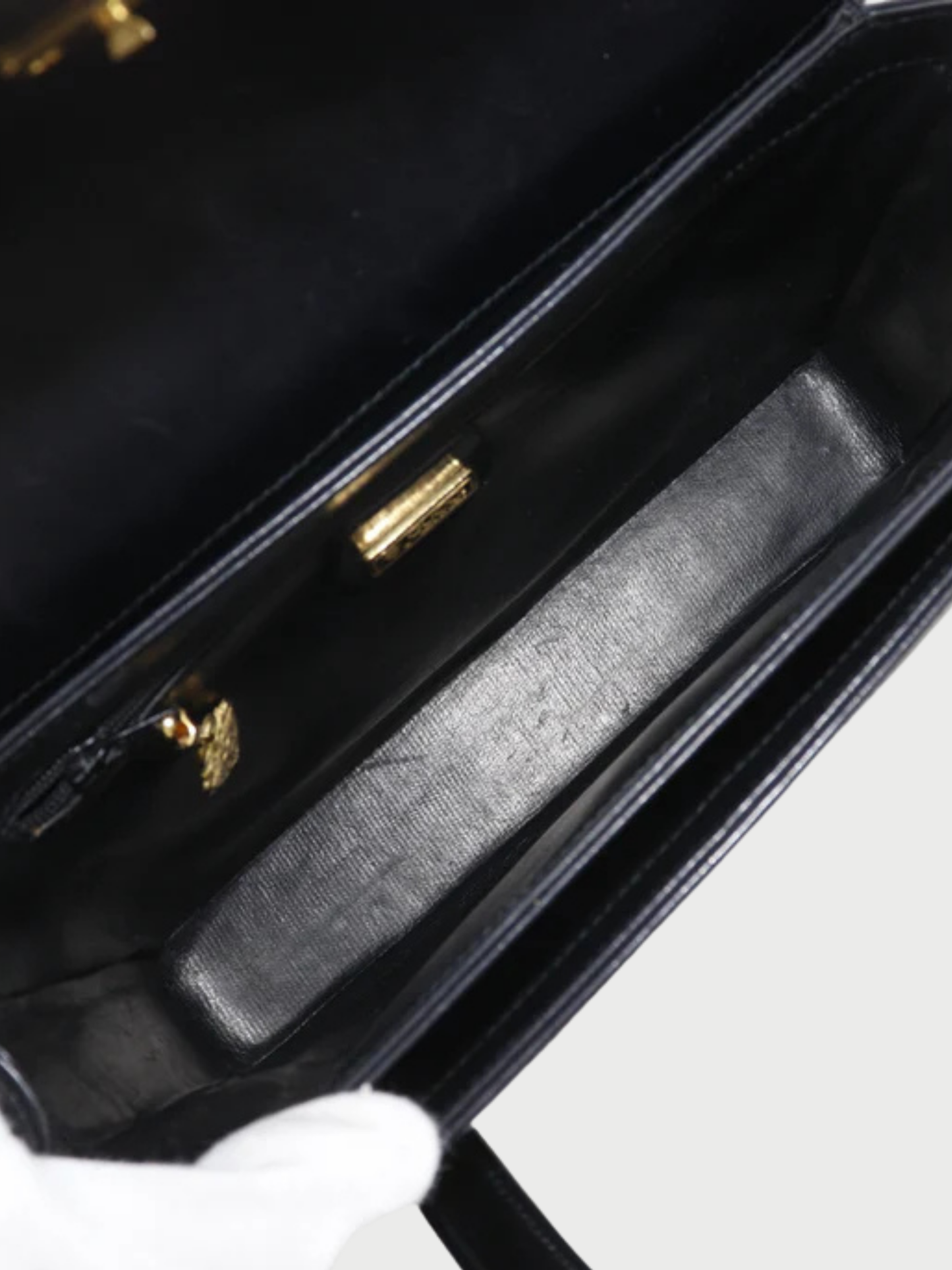 Gucci 1980s Black Calfskin Old Gucci Handbag