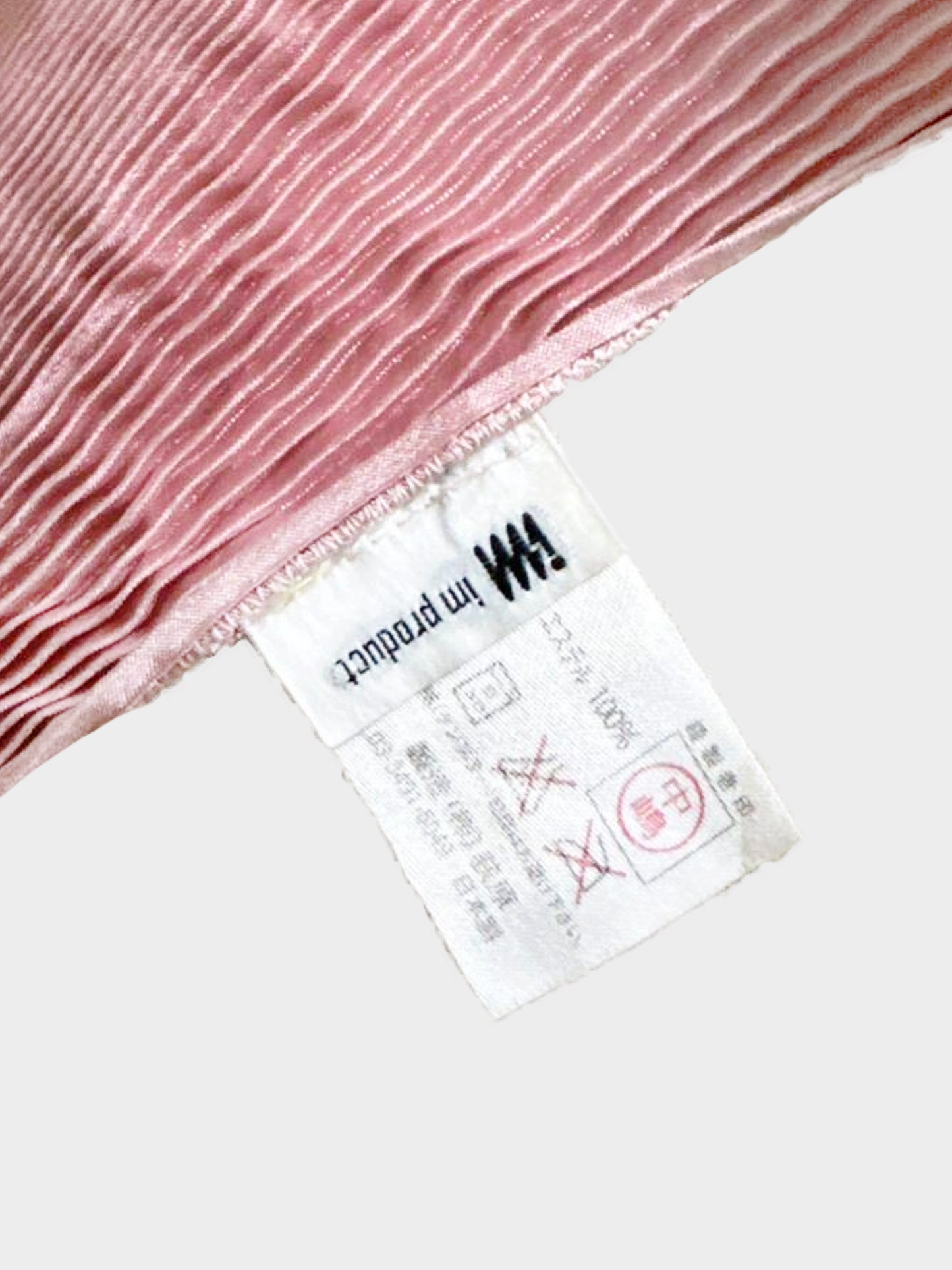Issey Miyake 1990s Rare Pink Pleated Satin Silk Apron Dress