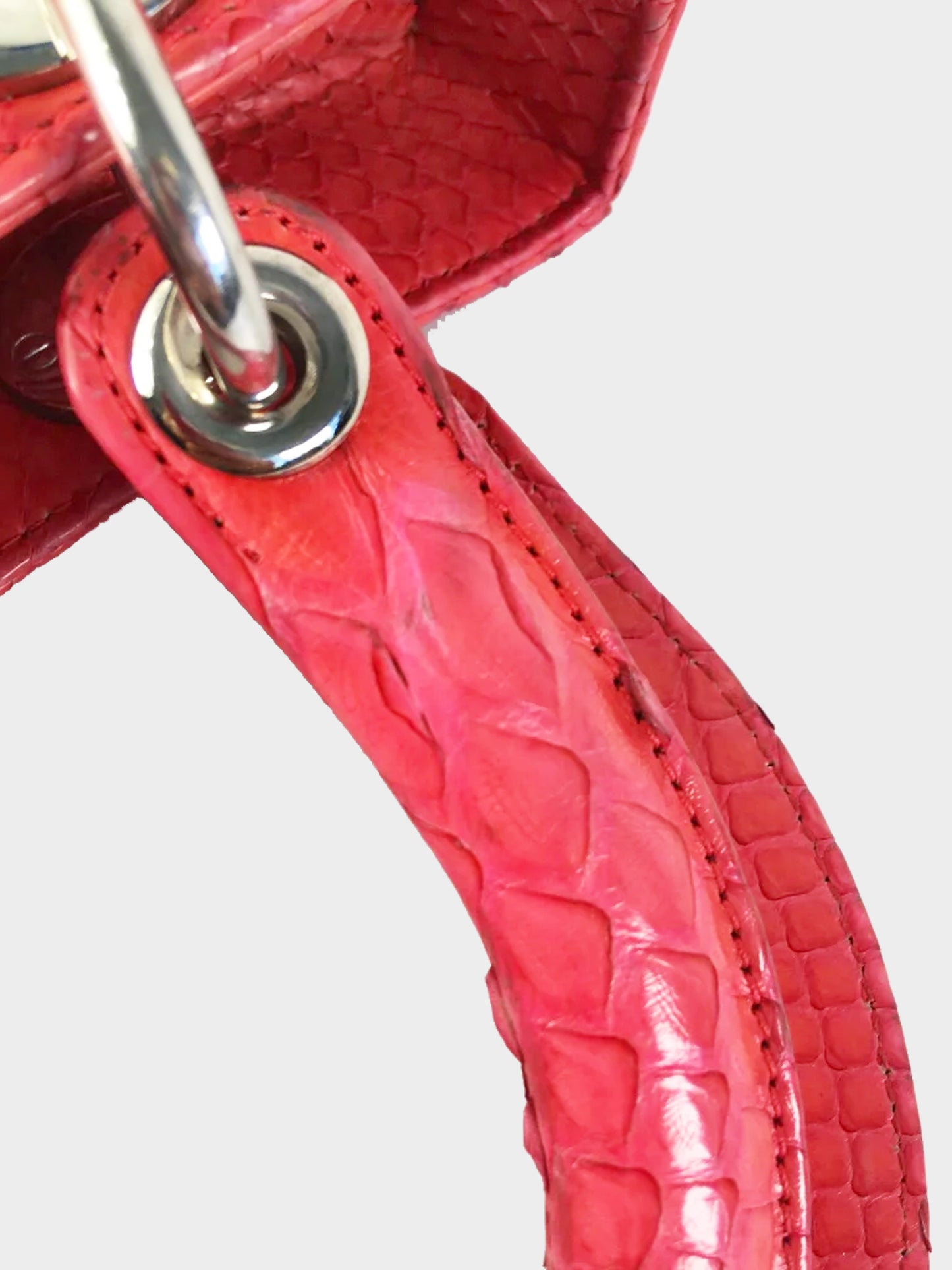 Christian Dior 2011 Pink Python Medium Lady Dior 2-Way Hand Bag