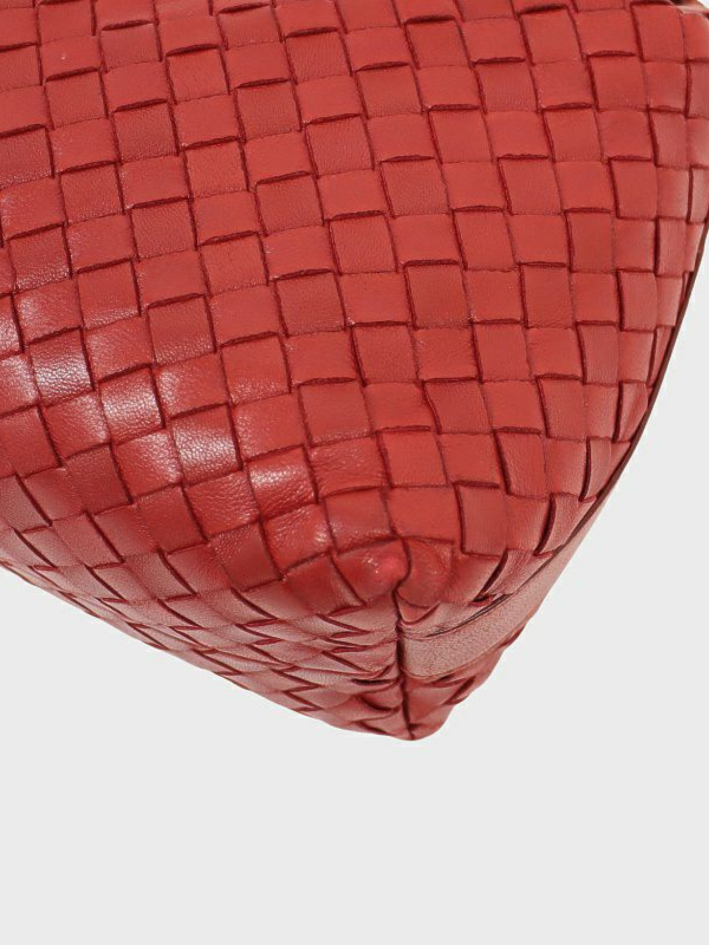 Bottega Veneta 2000s Red Leather Intrecciato Mini Handbag