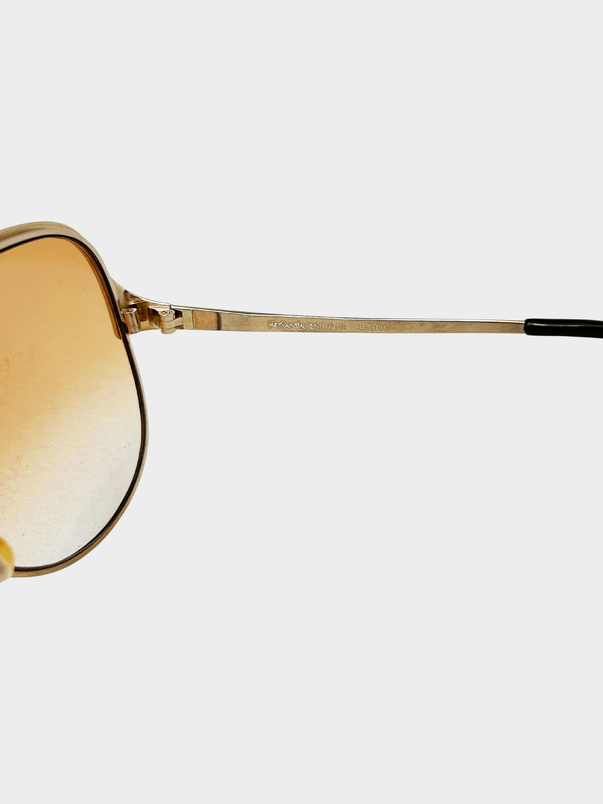 Yves Saint Laurent 1990s Brown and Gold Oversized Sunglasses