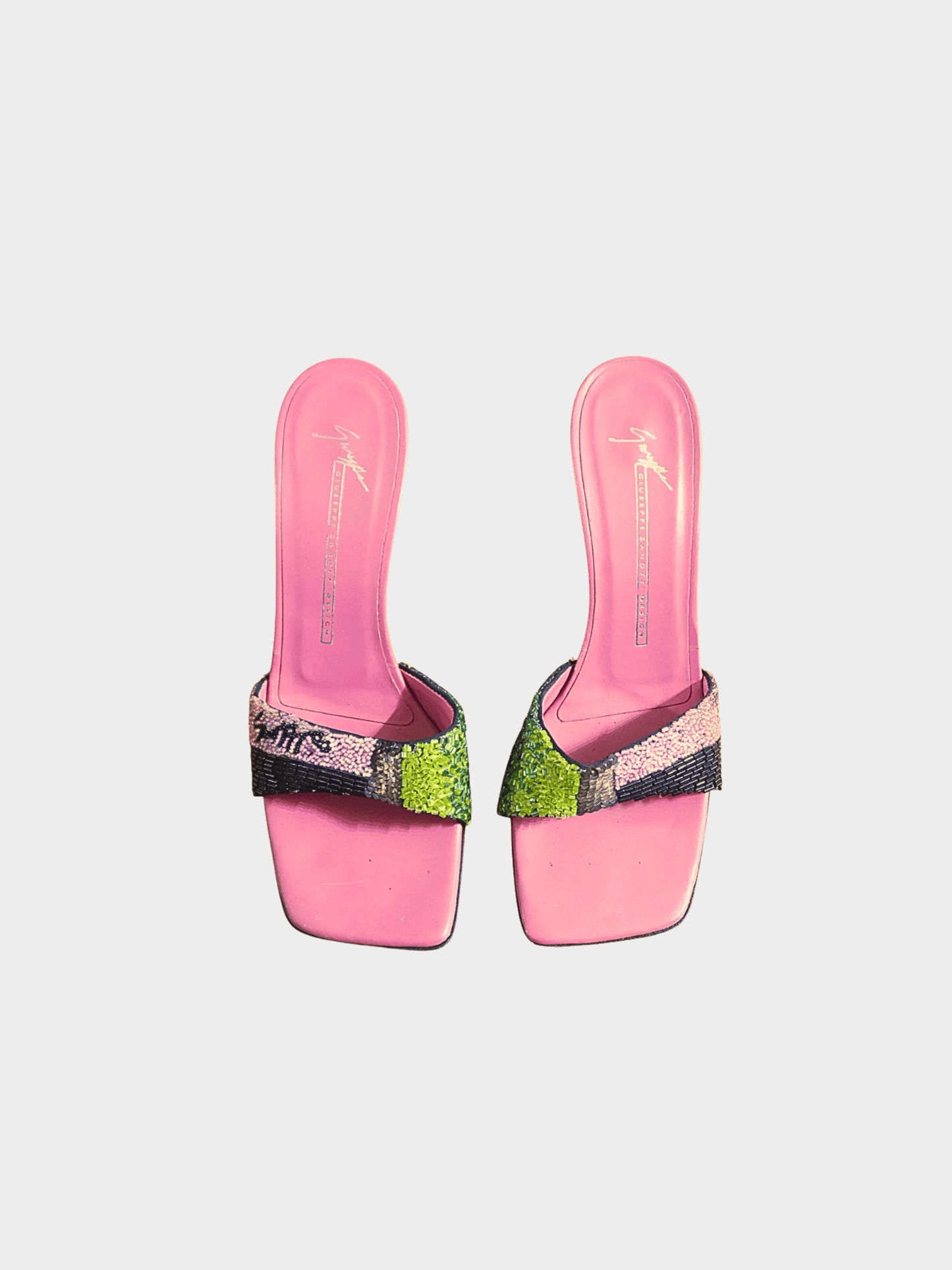 Giuseppe Zanotti 2000s Pink Beaded Sandal Heels