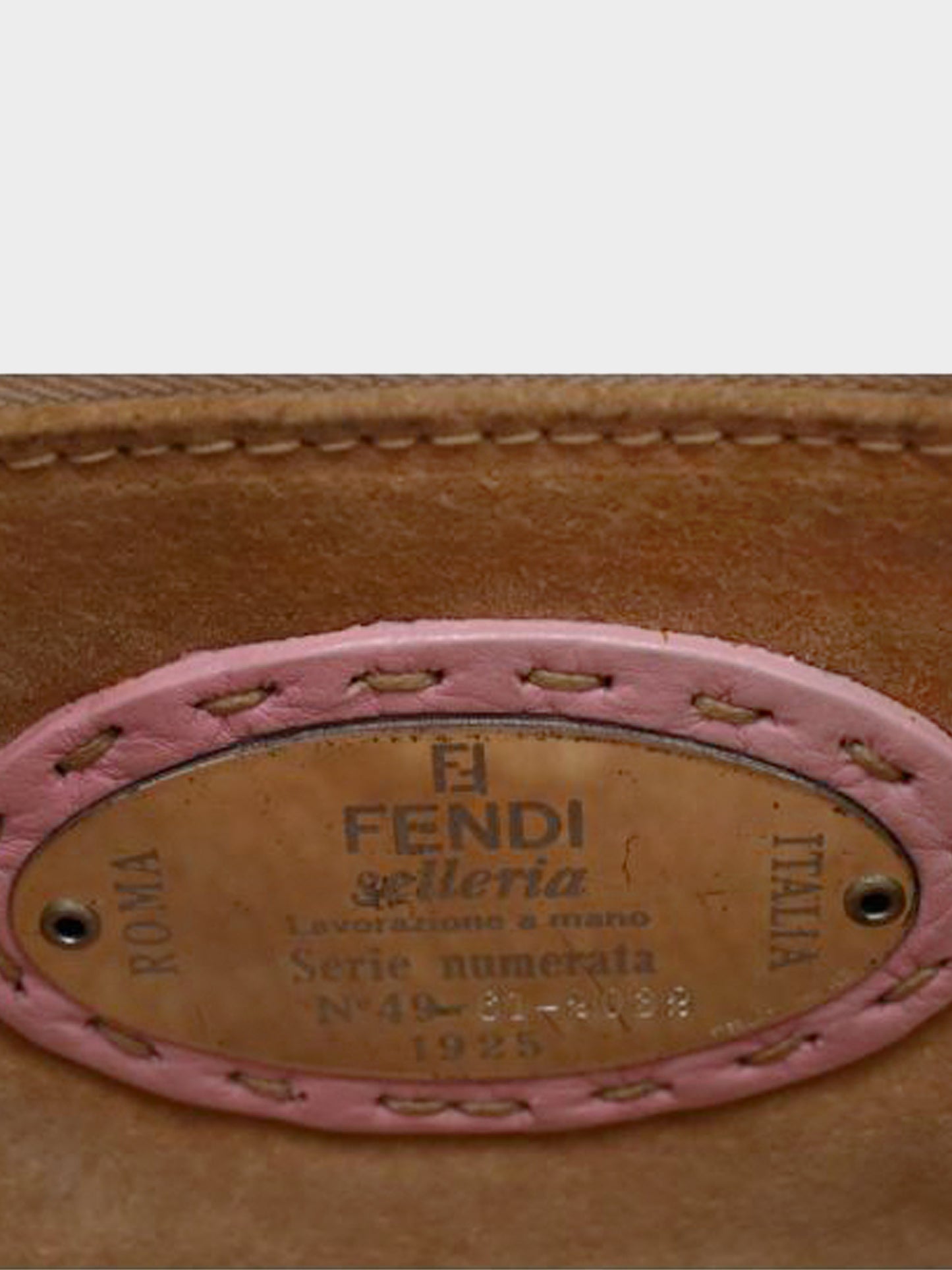 Fendi 2000s Light Pink Pebbled Leather Selleria Baguette