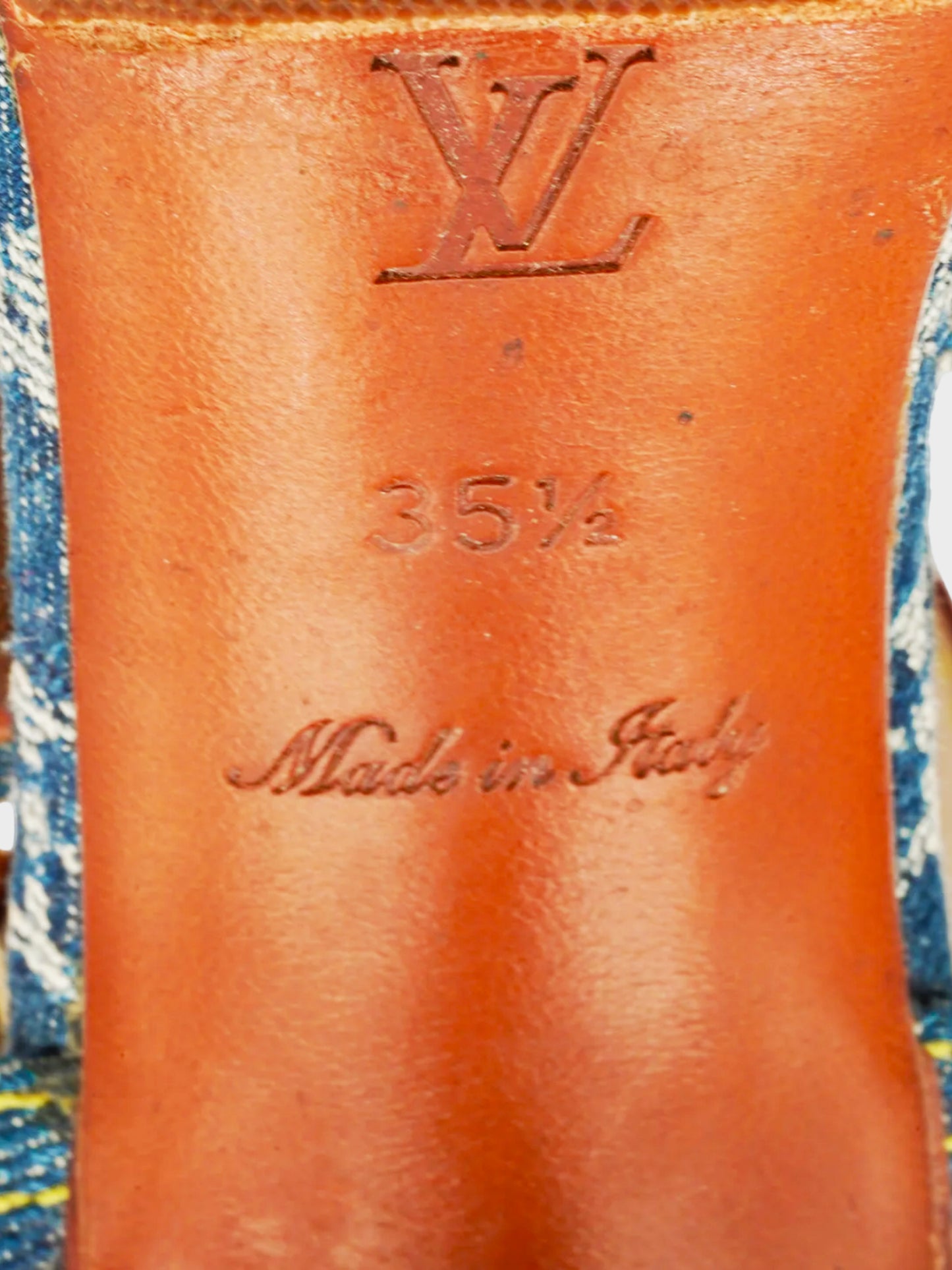 Louis Vuitton SS 2007 Denim Monogram Heeled Sandals