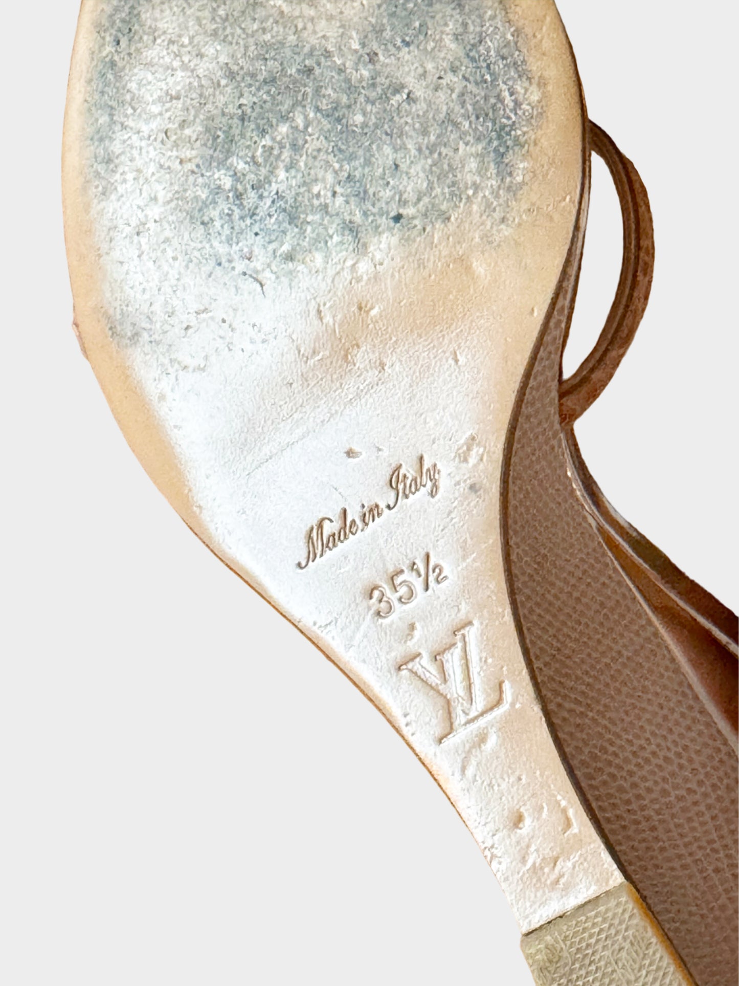 Louis Vuitton 2015 Pink Leather Butterfly Slingback Wedge Sandals