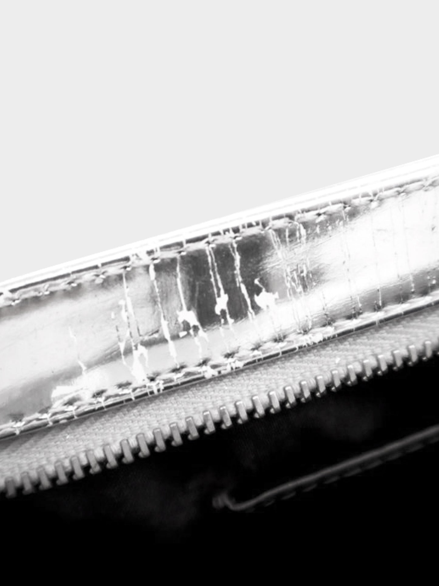 Chanel 2006-2008 Metallic Silver Patent Leather Precious Symbols Pochette