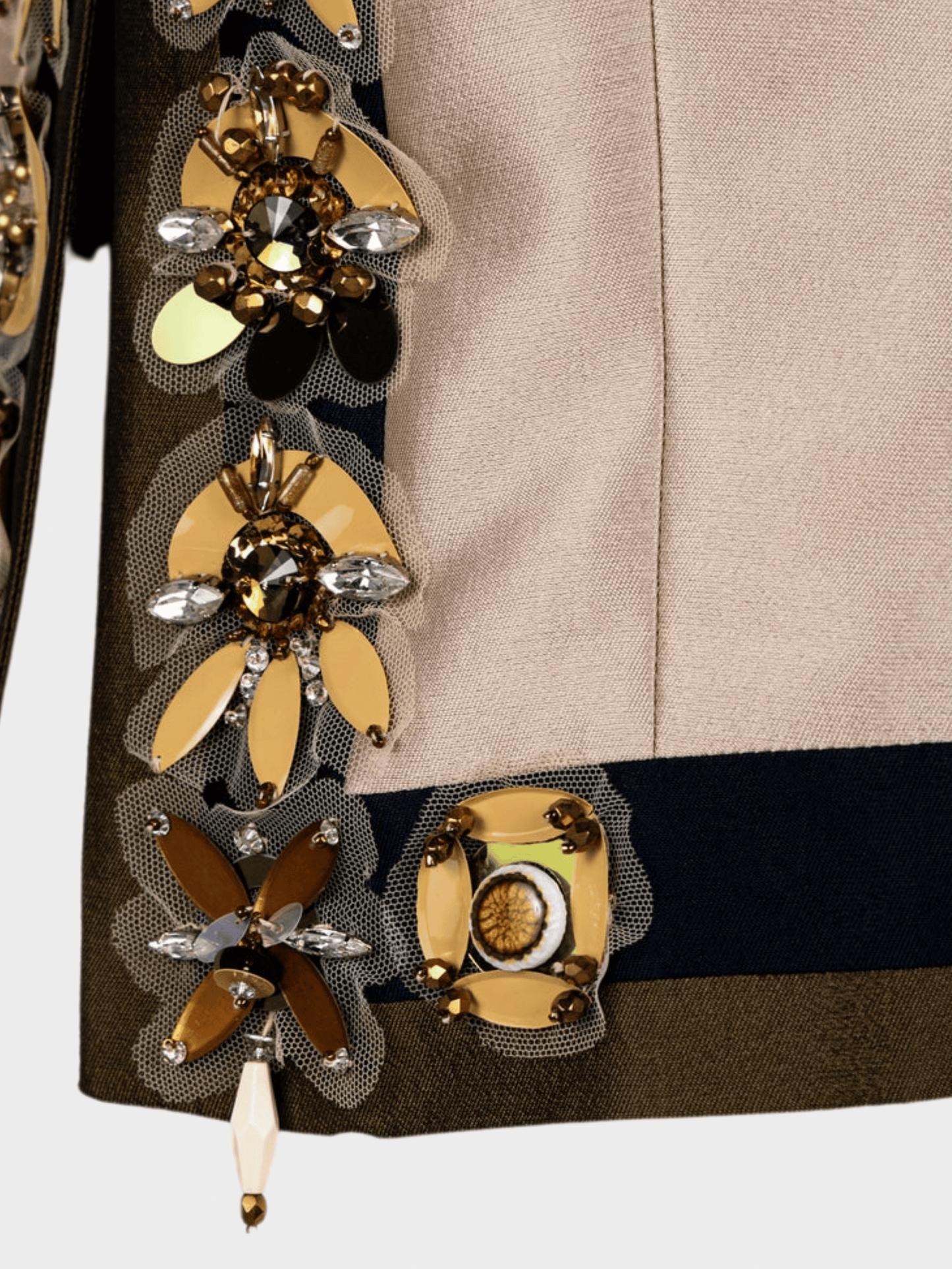 Prada SS 2005 Crystal Appliqué Embellished Wool-Silk Jacket