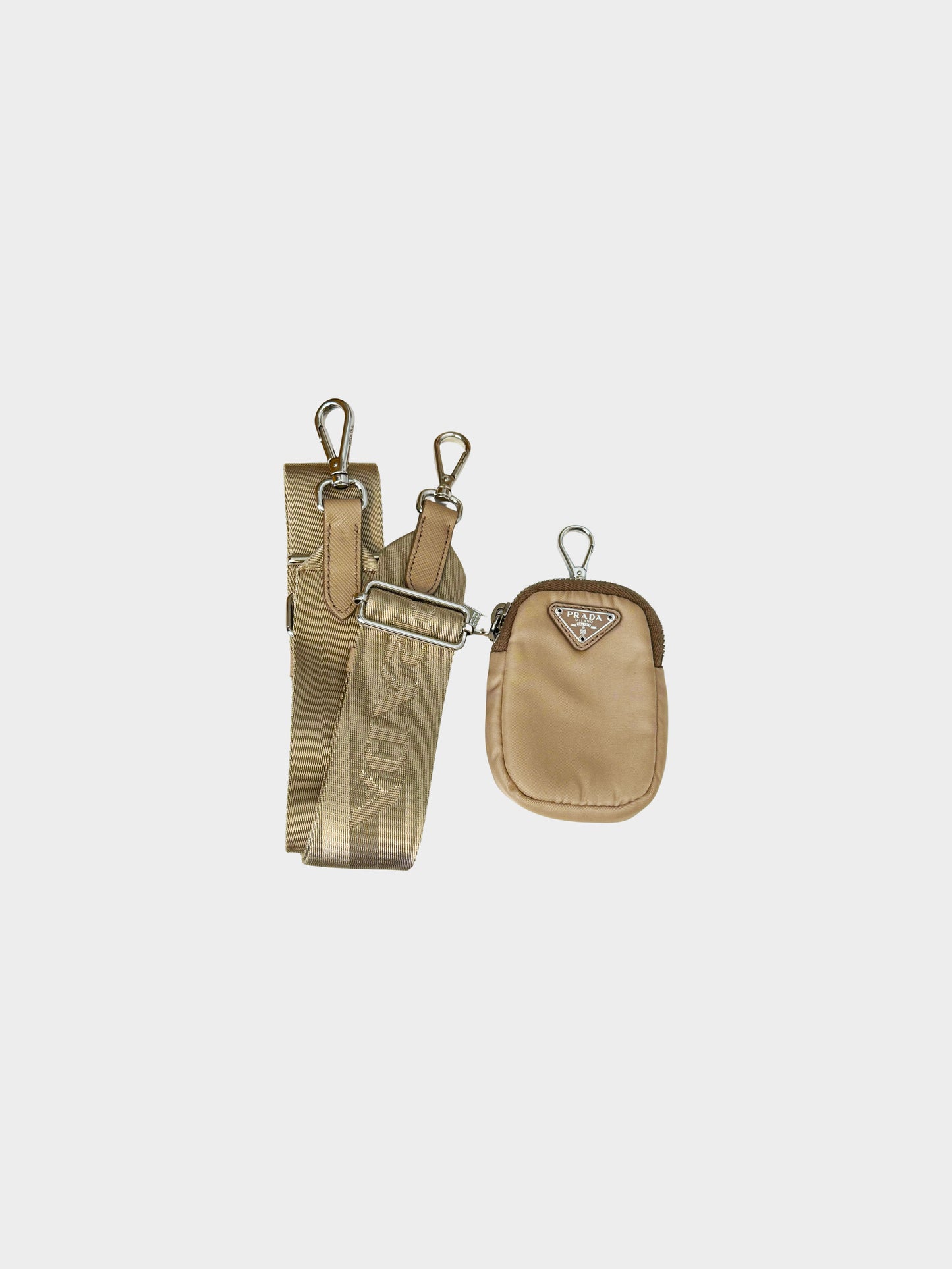 Prada 2020s Beige Nylon Re-Edition 2005 Bauletto Bag