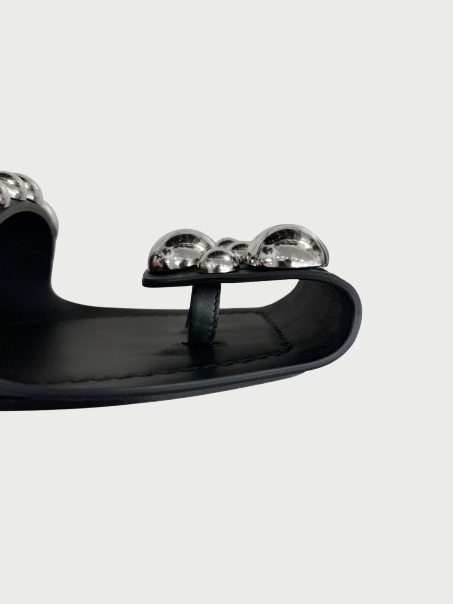Alaïa 2020s Black Leather Embellished Folded Sandals