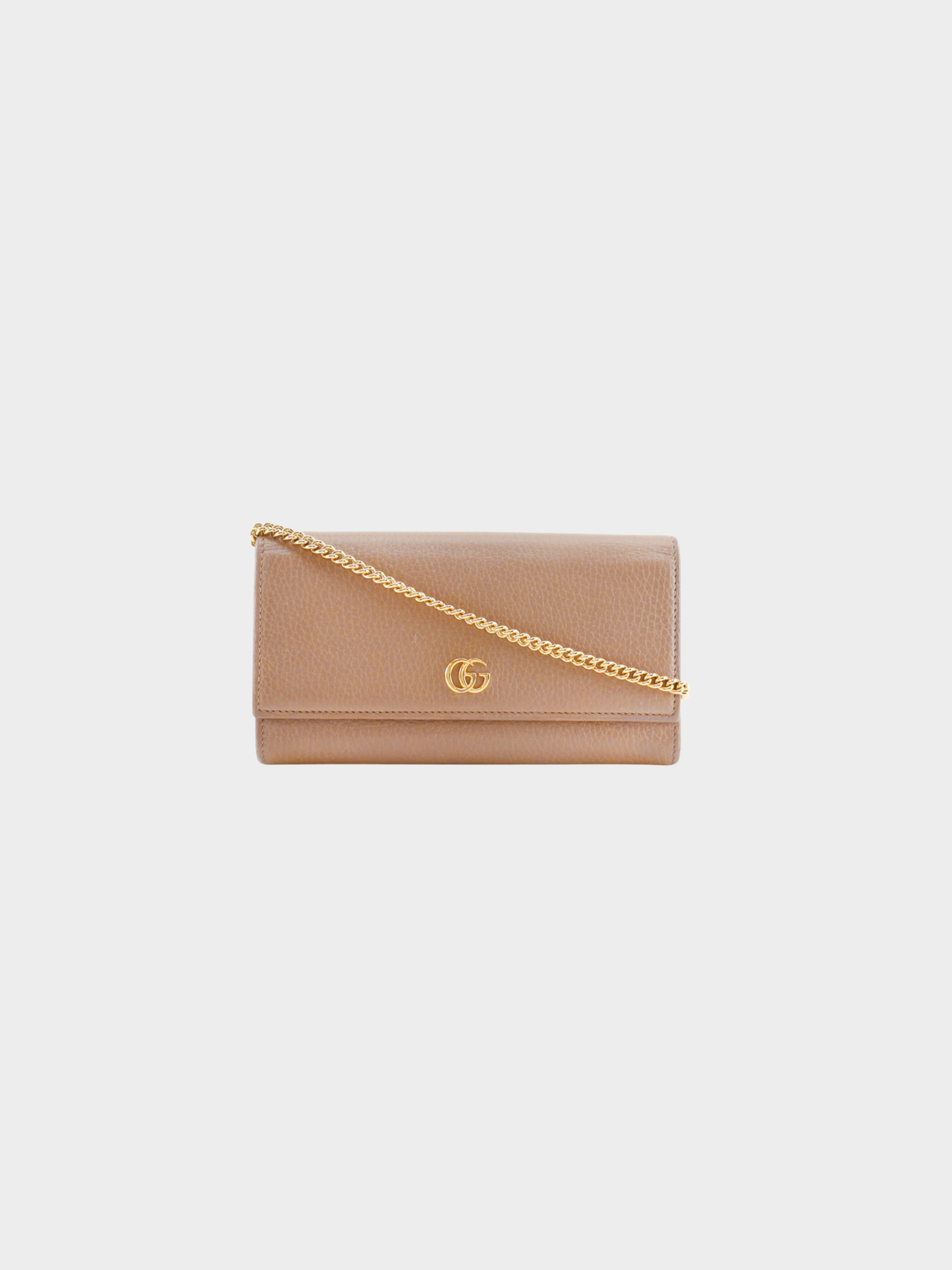 Gucci 2020s Beige Calfskin GG Marmont Chain Wallet