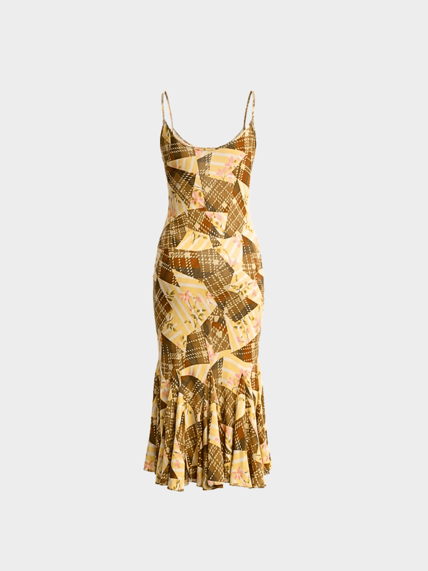 John Galliano FW 2004 Floral Patchwork Print Slip Dress