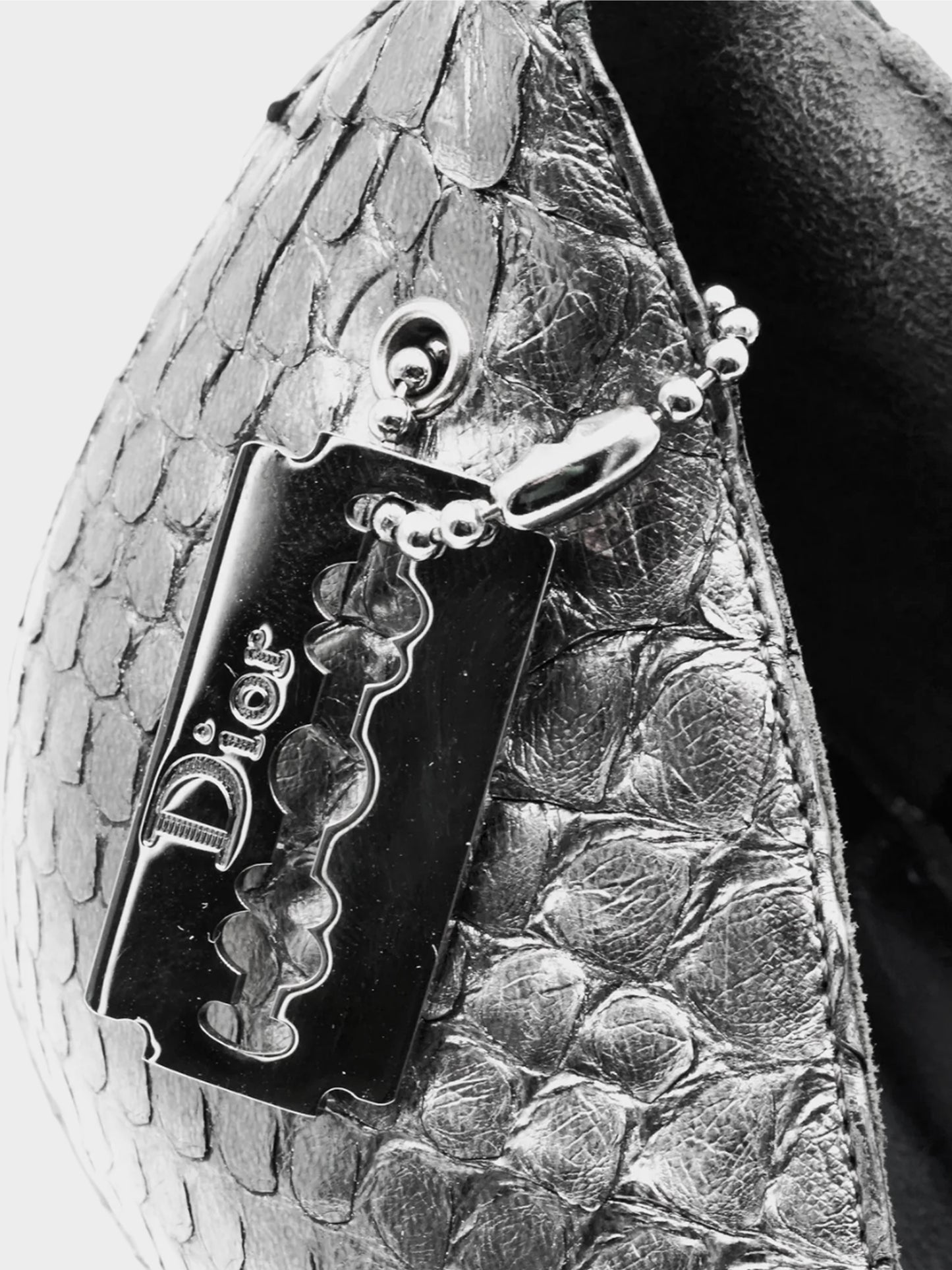 Christian Dior by John Galliano 2000 Metallic Grey Python Heeled Sandals