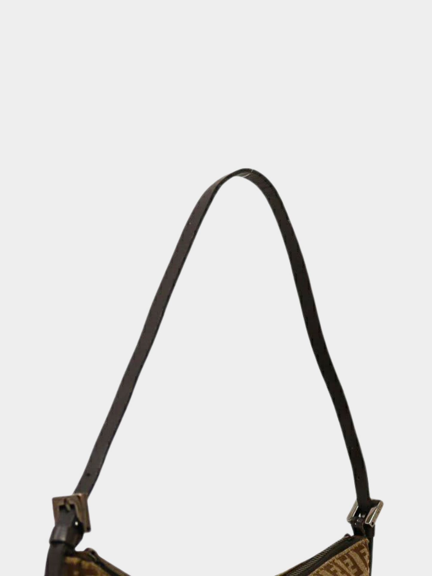 Fendi 1990s Brown Monogram Zucchino Boat Bag