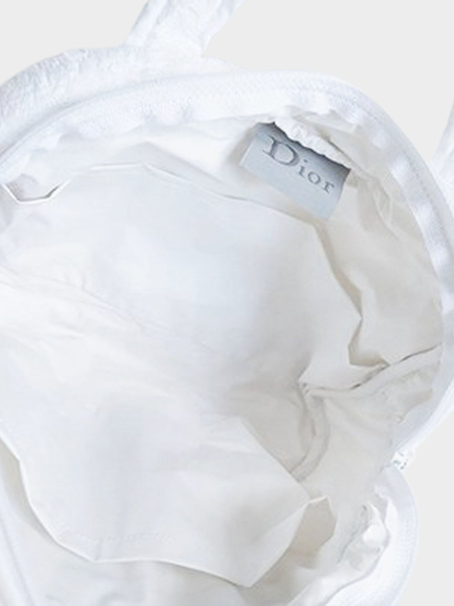 Christian Dior 2000s J'adore Dior White and Blue Terrycloth Bag