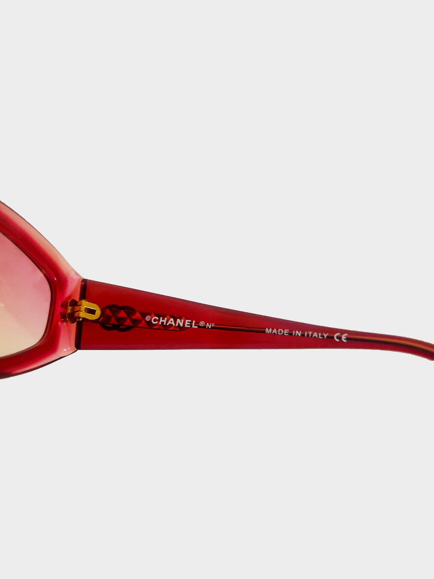 Chanel 2000s Pink CC Chunky Sunglasses