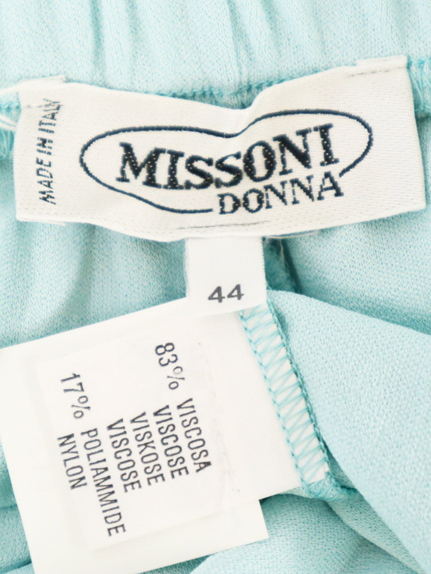 Missoni 1990s Light Blue Wide Leg Pants